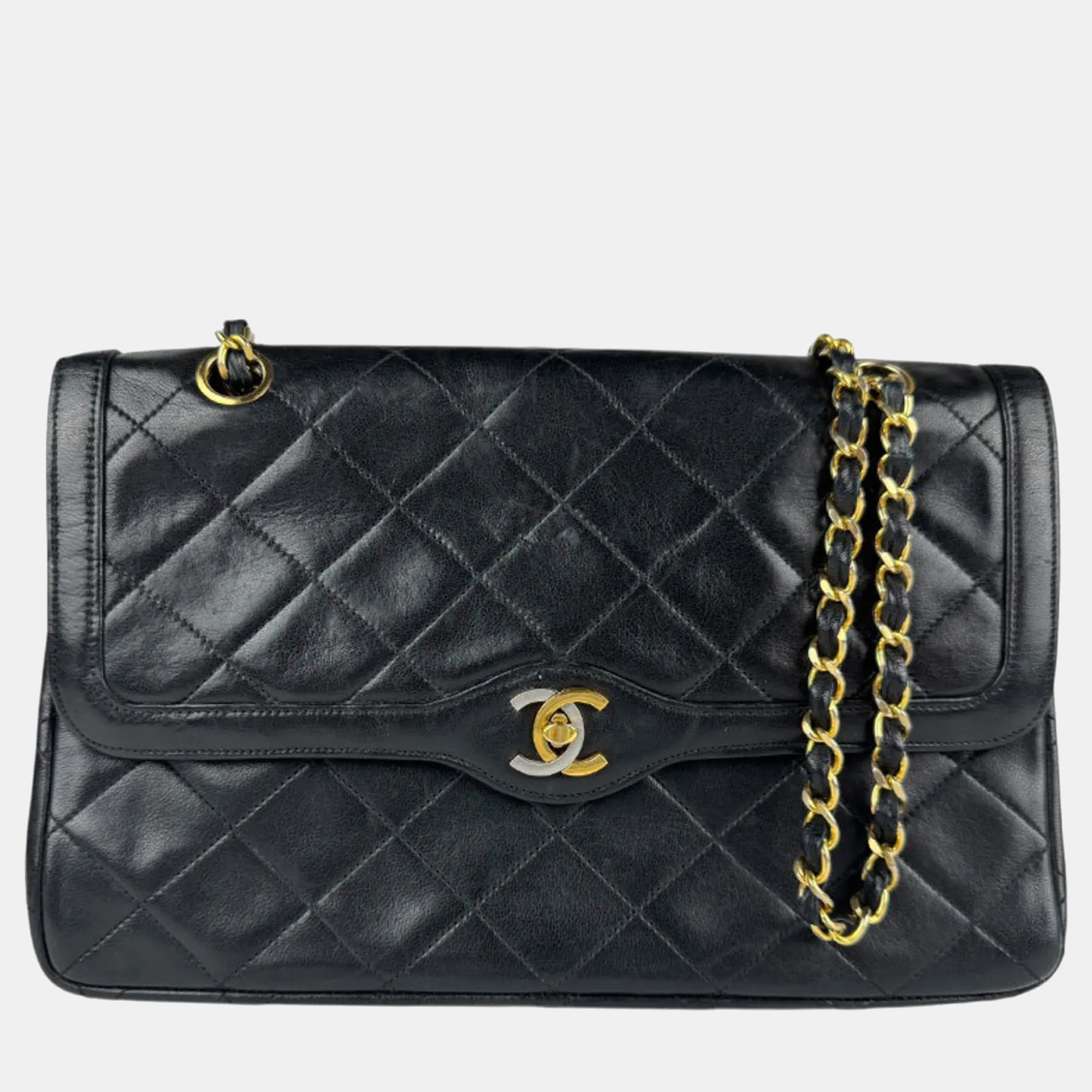 

Chanel Black Lambskin Shoulder Bag