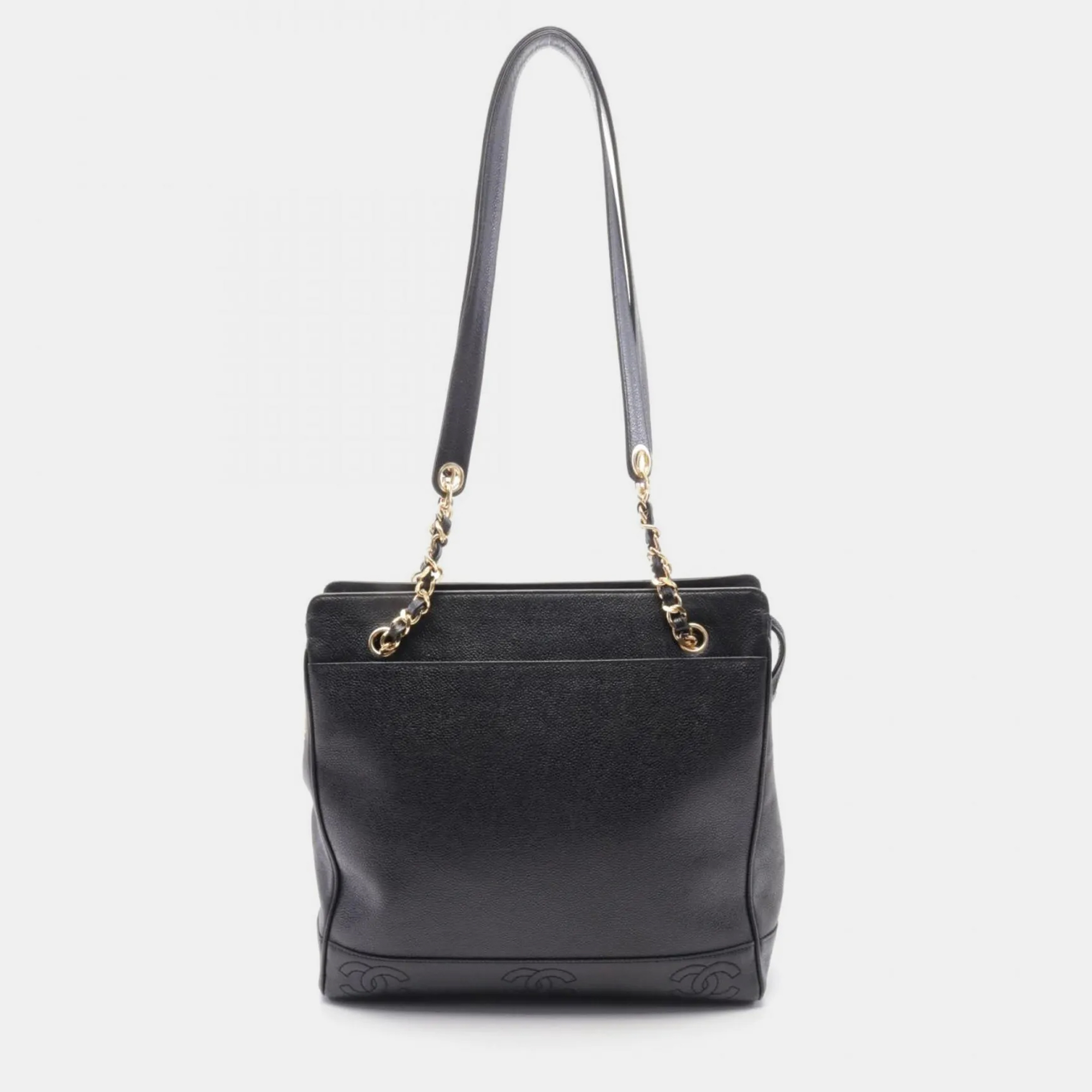 

Chanel Triple CC Black Grained Calfskin Leather Shoulder Bag