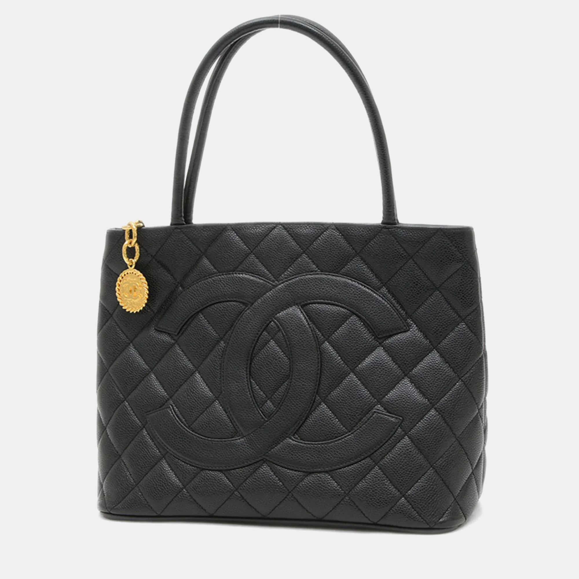 Pre-owned Chanel Reissue Tote Bag Caviar Skin Black Gold Hardware