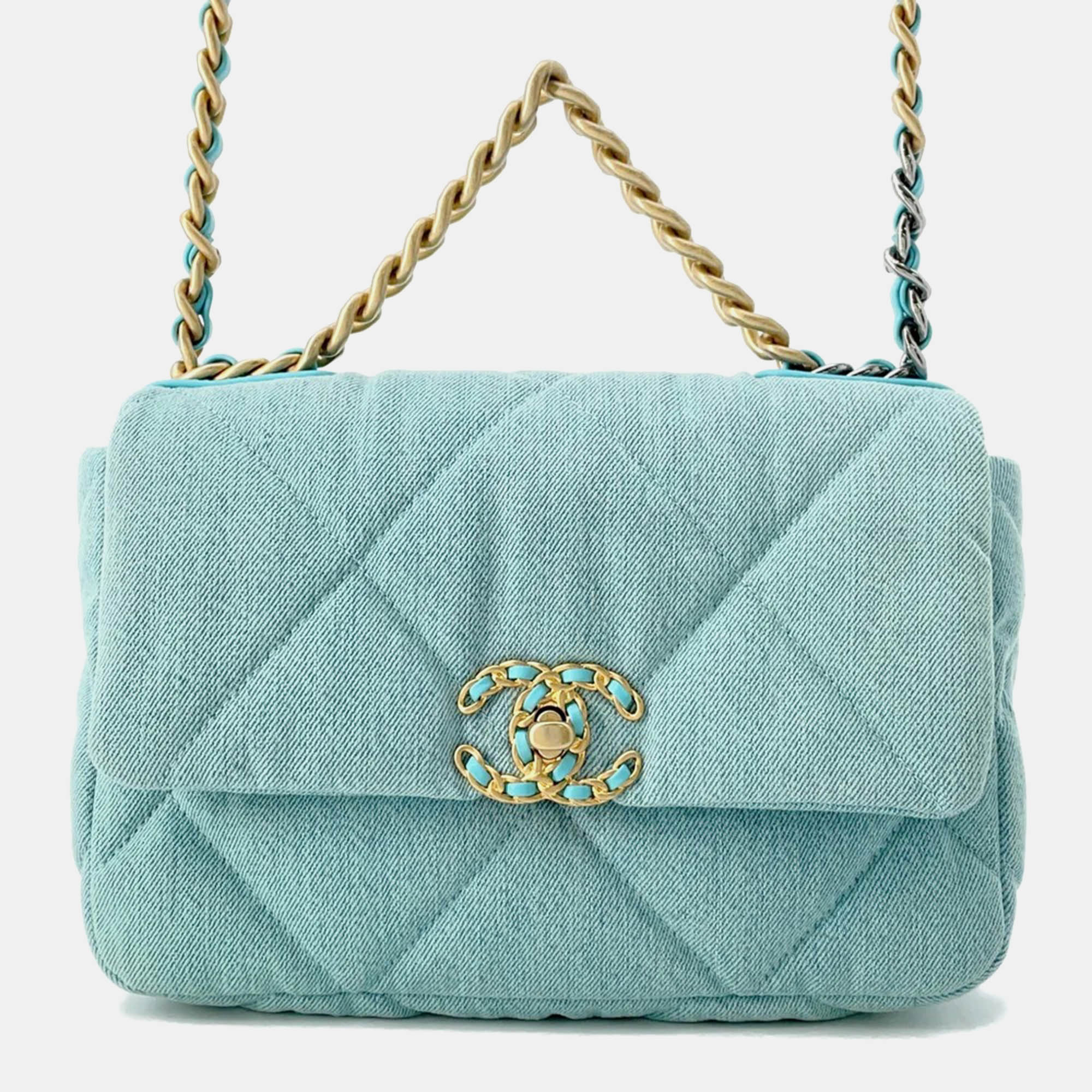 

Chanel Chanel19 Chain shoulder Bag Turquise Blue Denim