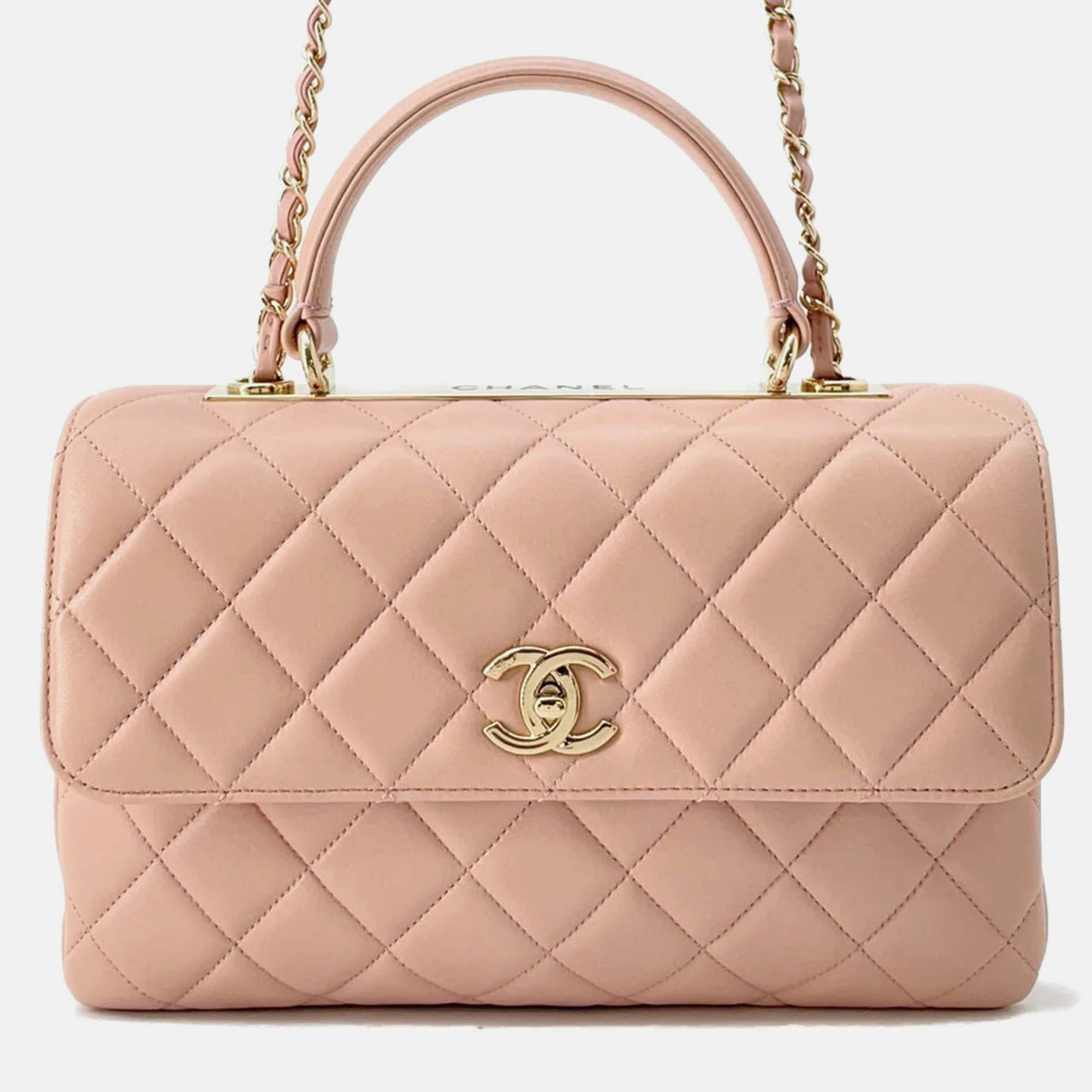 

Chanel Trendy Cc Top Handle Chainbag Pink Lambskin Size Large