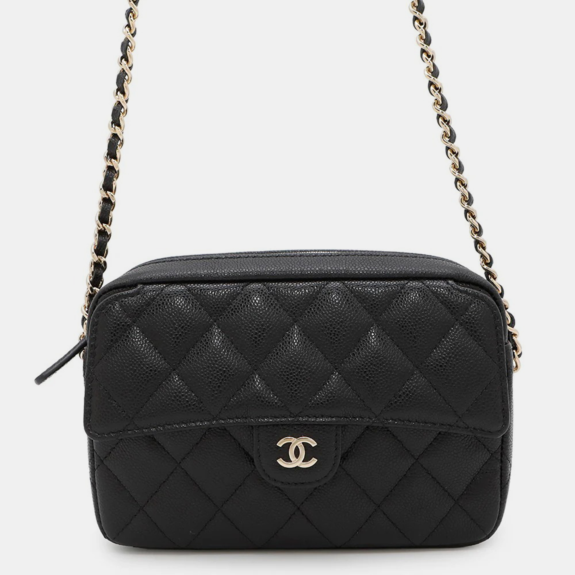 

Chanel Matelasse Black Caviar Leather Clutch with Chain Bag