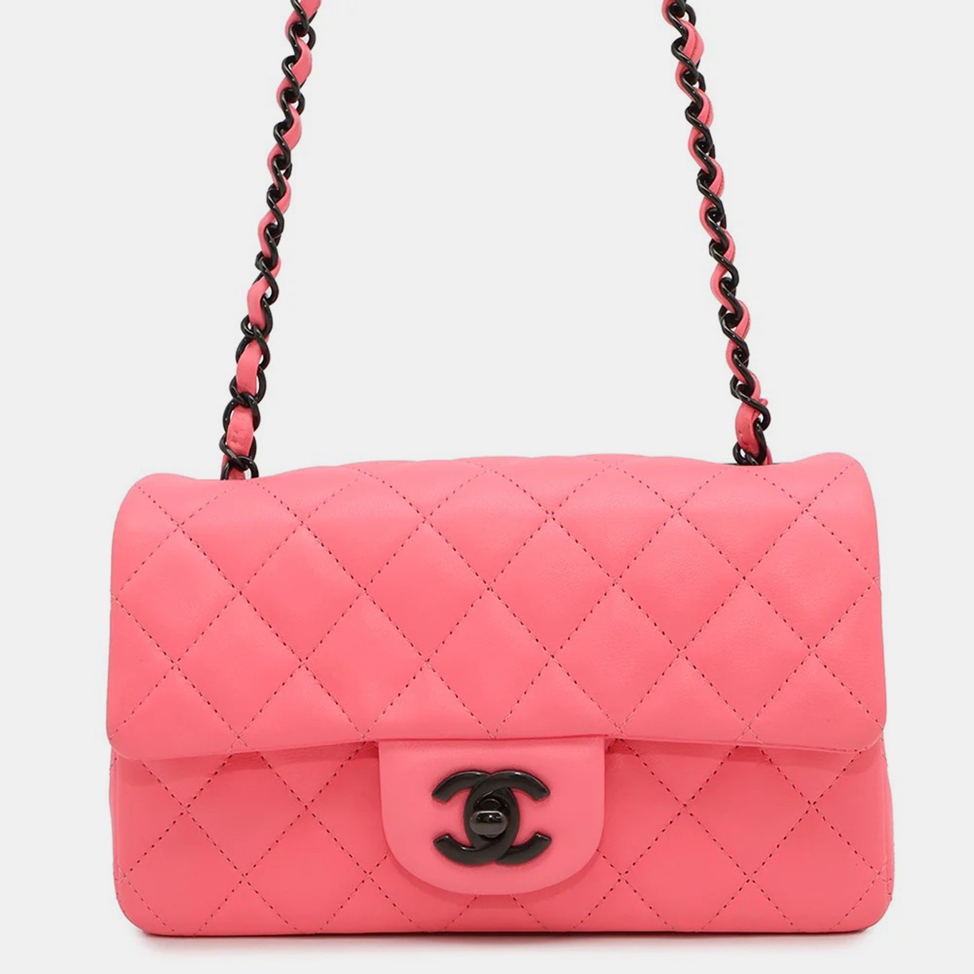 

Chanel Single Flap Pink Lambskin Chain Shoulder Bag
