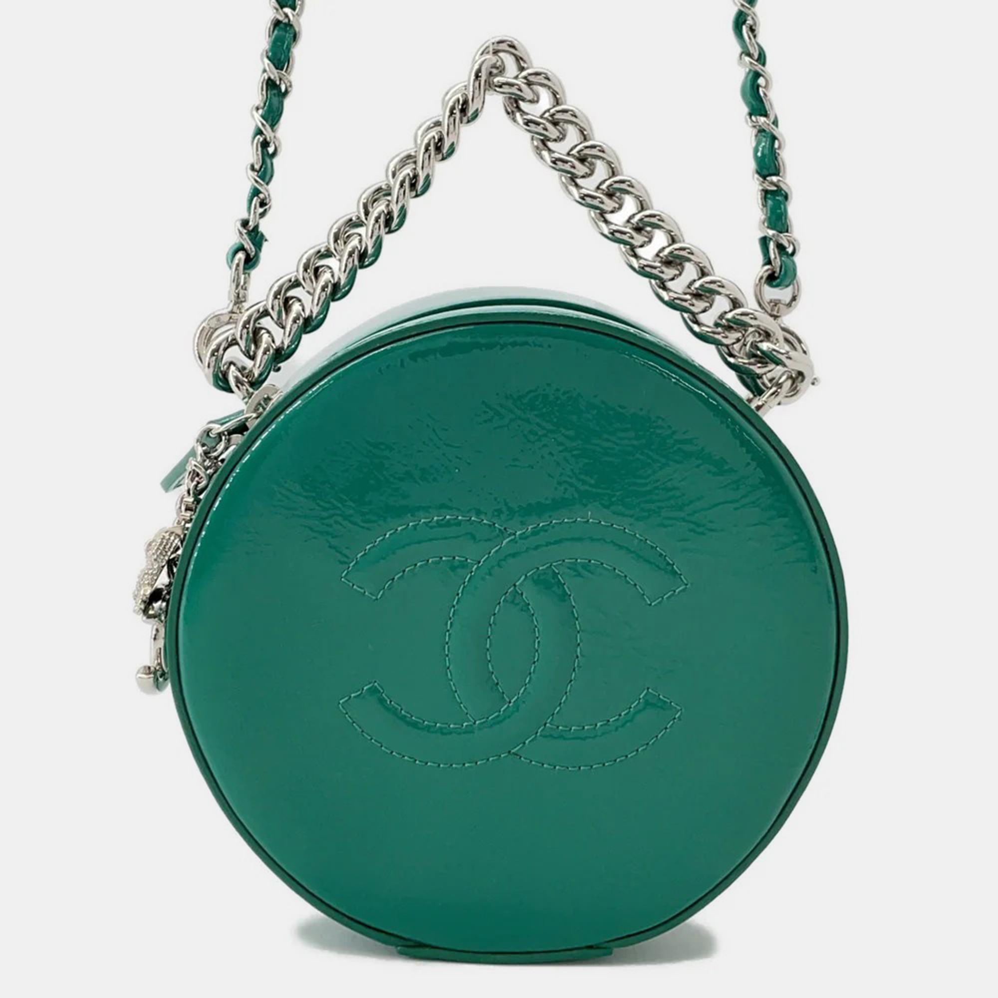

Chanel Round As Earth 2Waybag Green Patent Leather