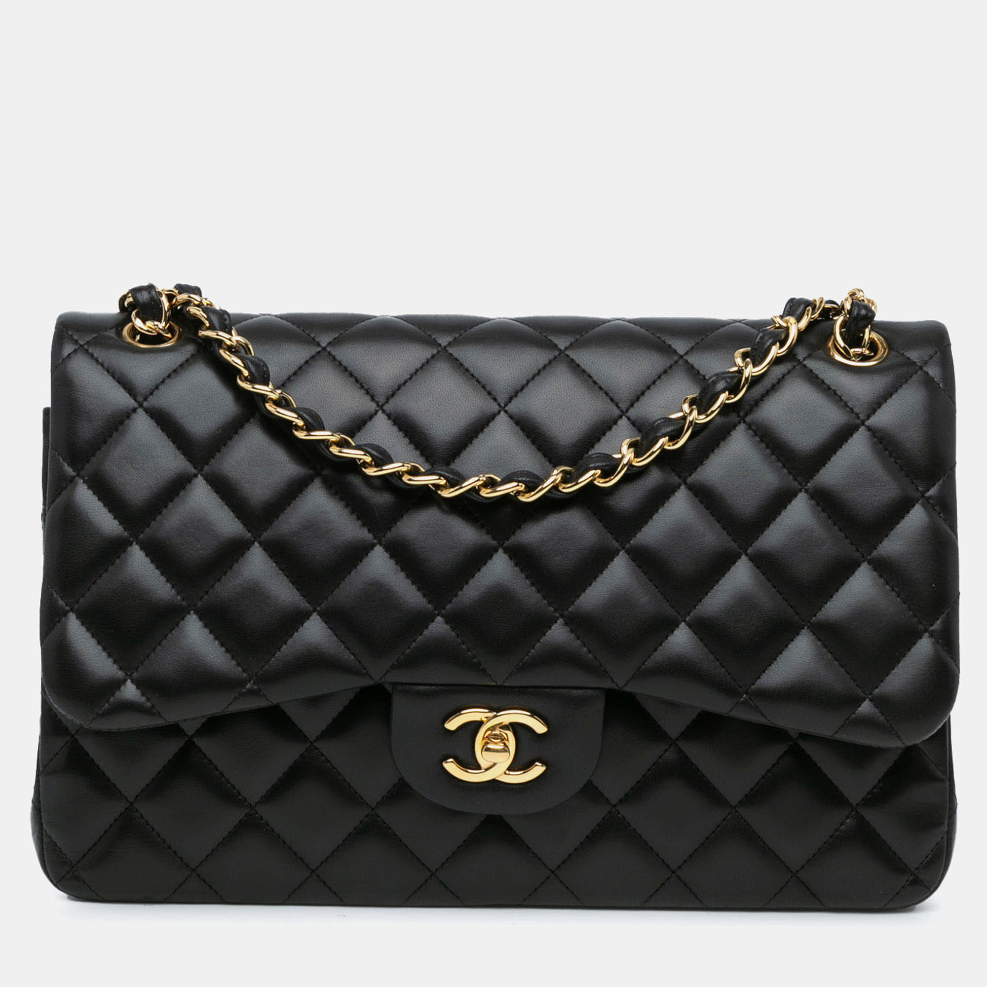 

Chanel Black Jumbo Classic Lambskin Double Flap