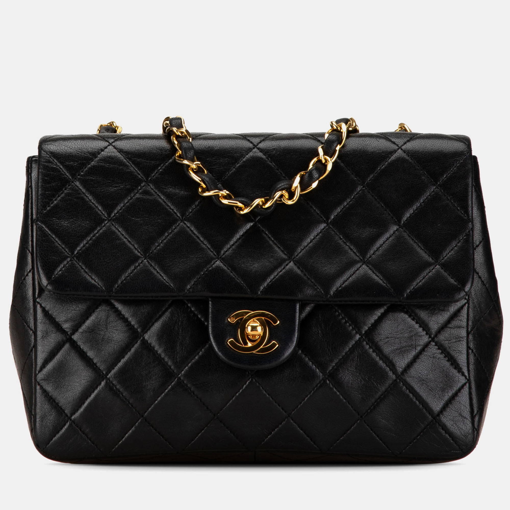 

Chanel Black Mini Square Classic Lambskin Single Flap Shoulder Bag