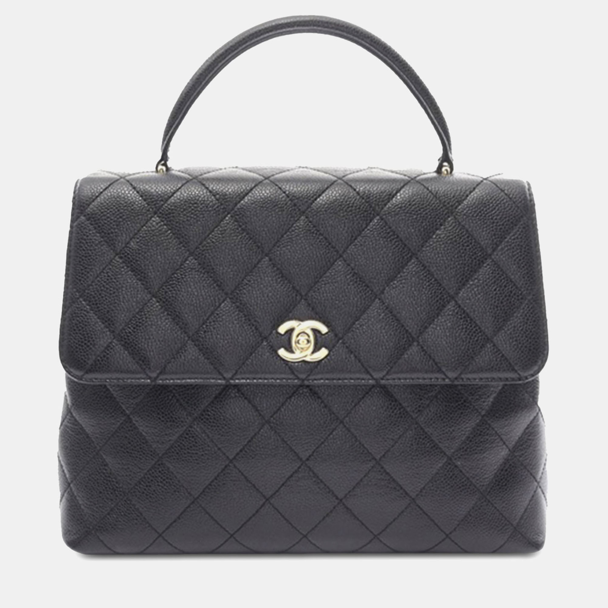 

Chanel Black Caviar Kelly Top Handle Bag