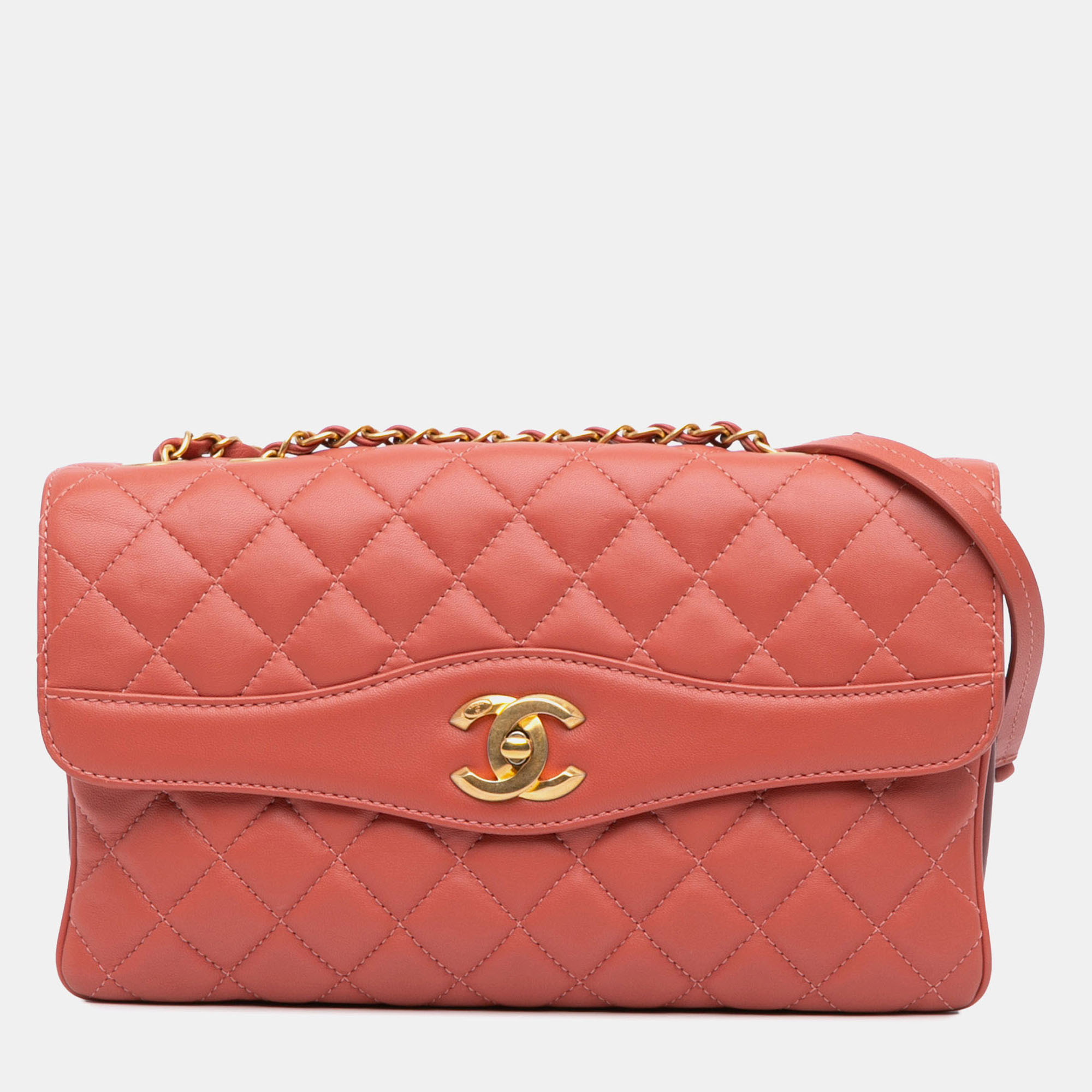 

Chanel Pink Large Quilted Lambskin Daily Companion Flap