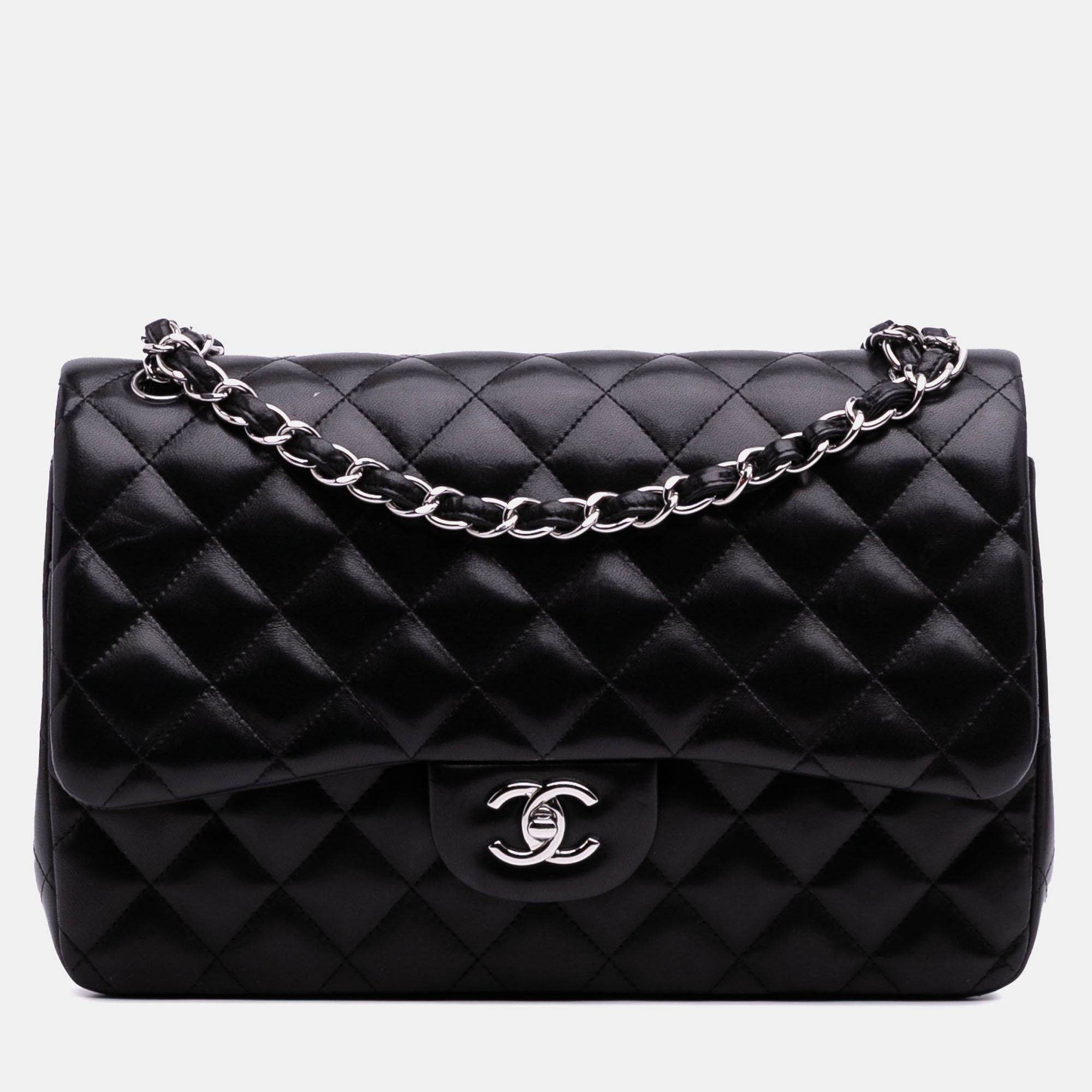 

Chanel Black Jumbo Classic Lambskin Double Flap