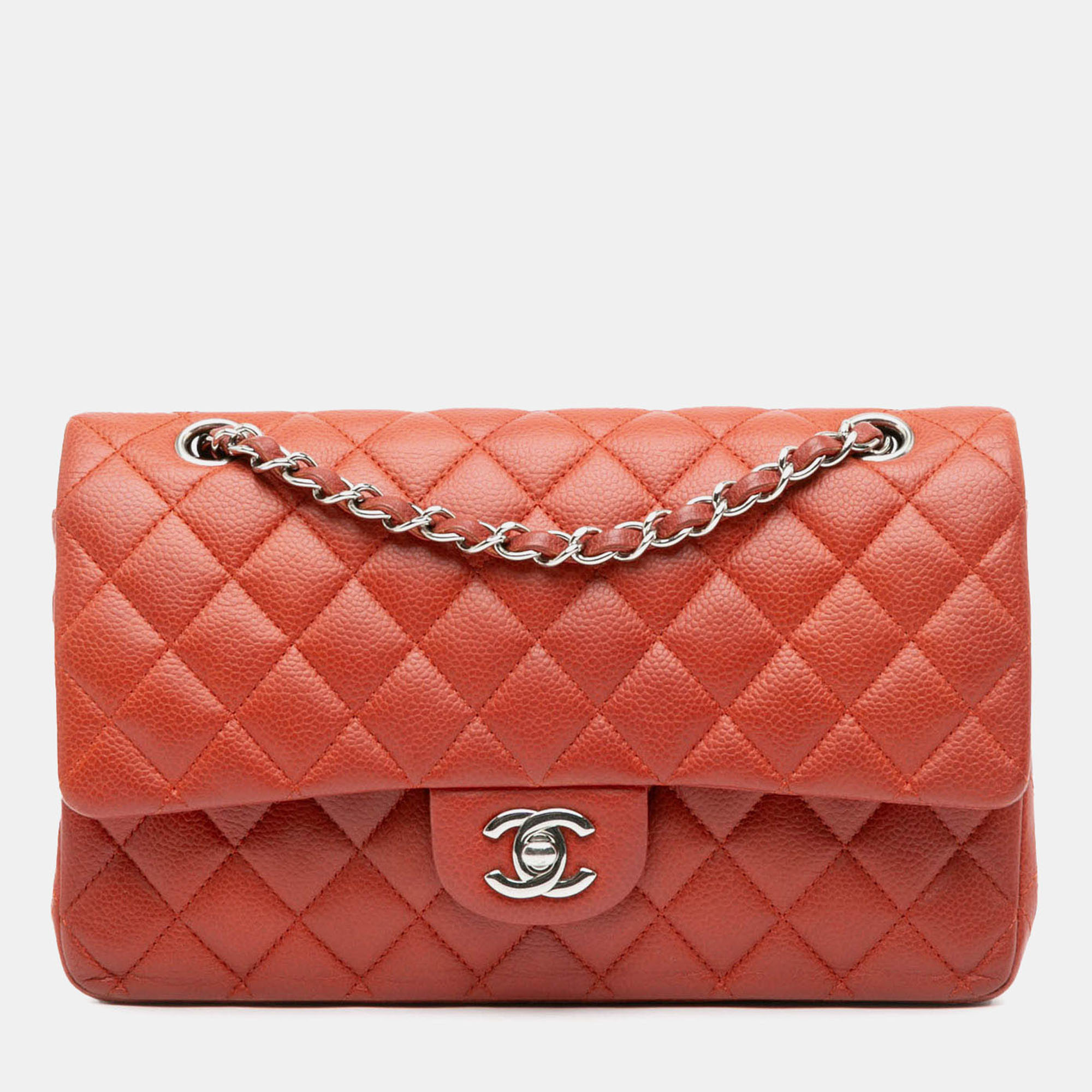 

Chanel Orange Medium Classic Caviar Double Flap