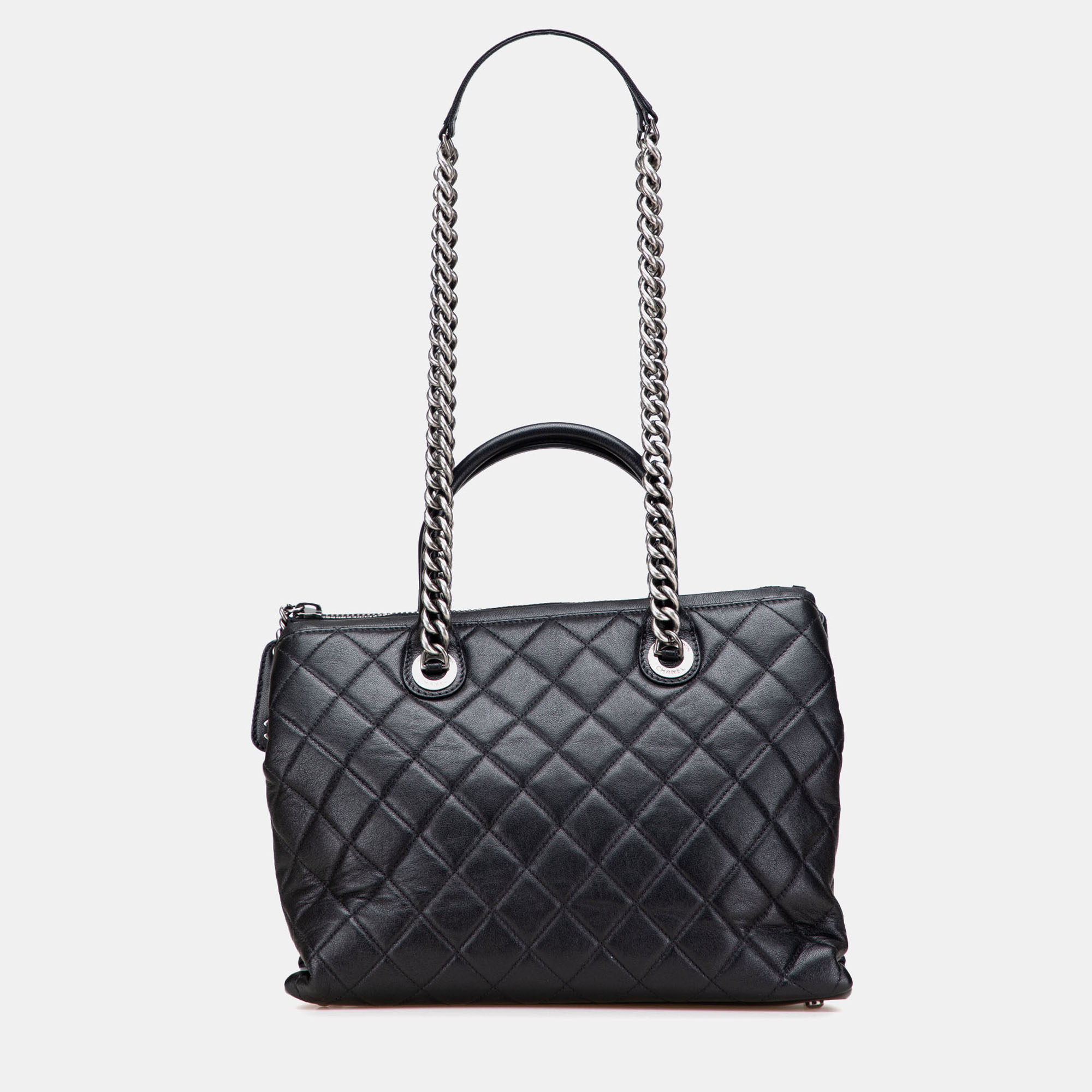 

Chanel Black Medium Quilted Calfskin Boy Chained Tote