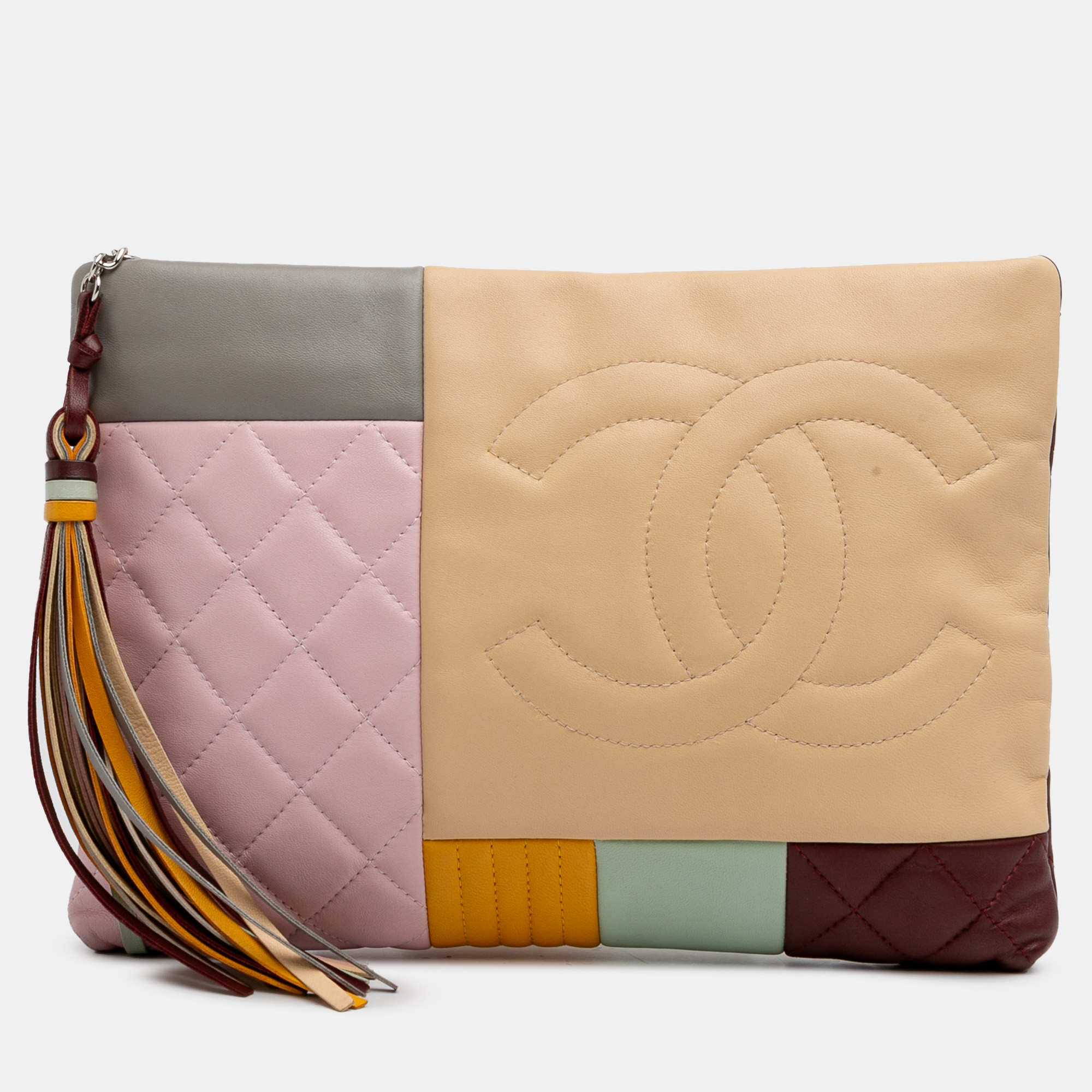 

Chanel Multicolor Medium Lambskin Colorblock Patchwork O Case