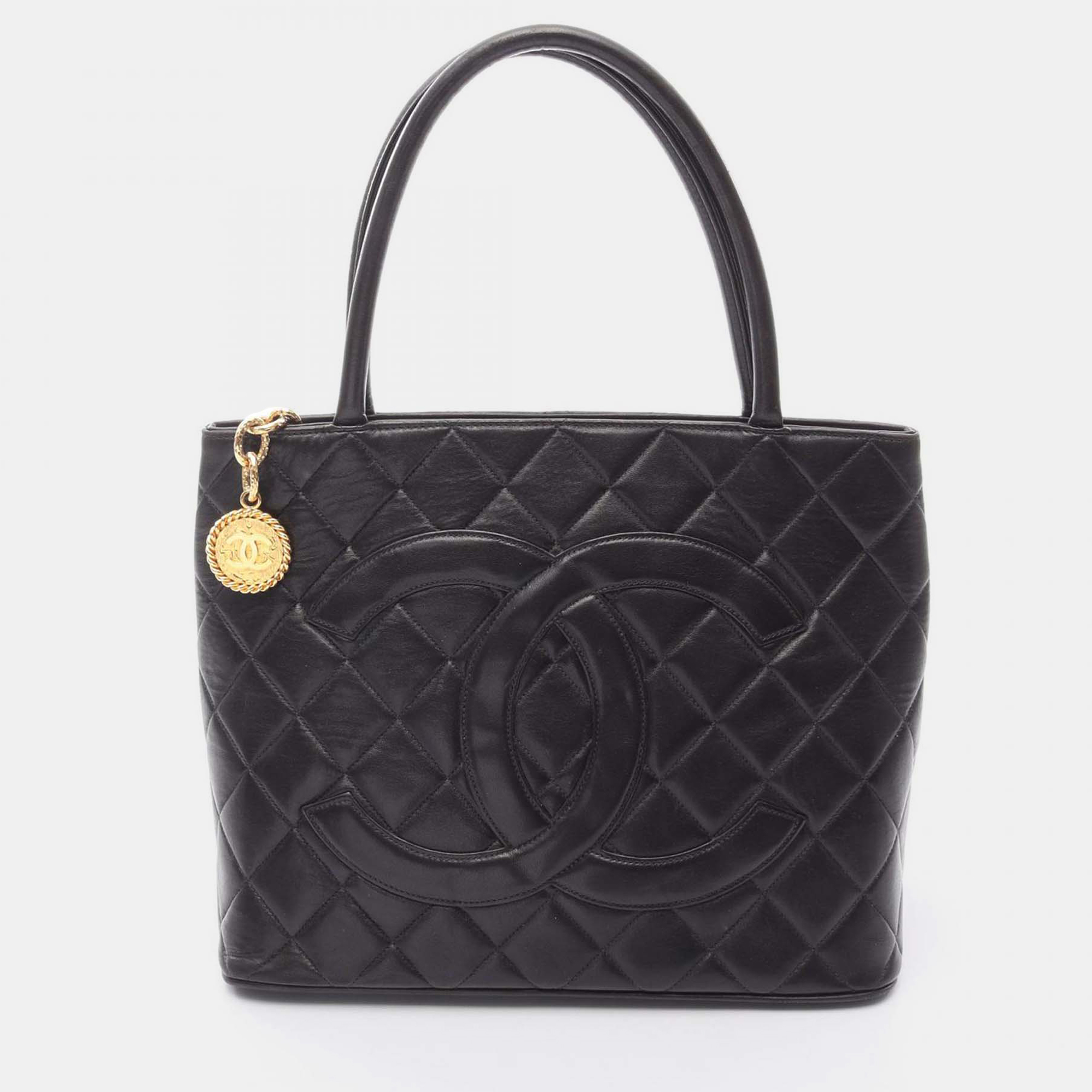 

Chanel Black Lambskin Medallion Tote