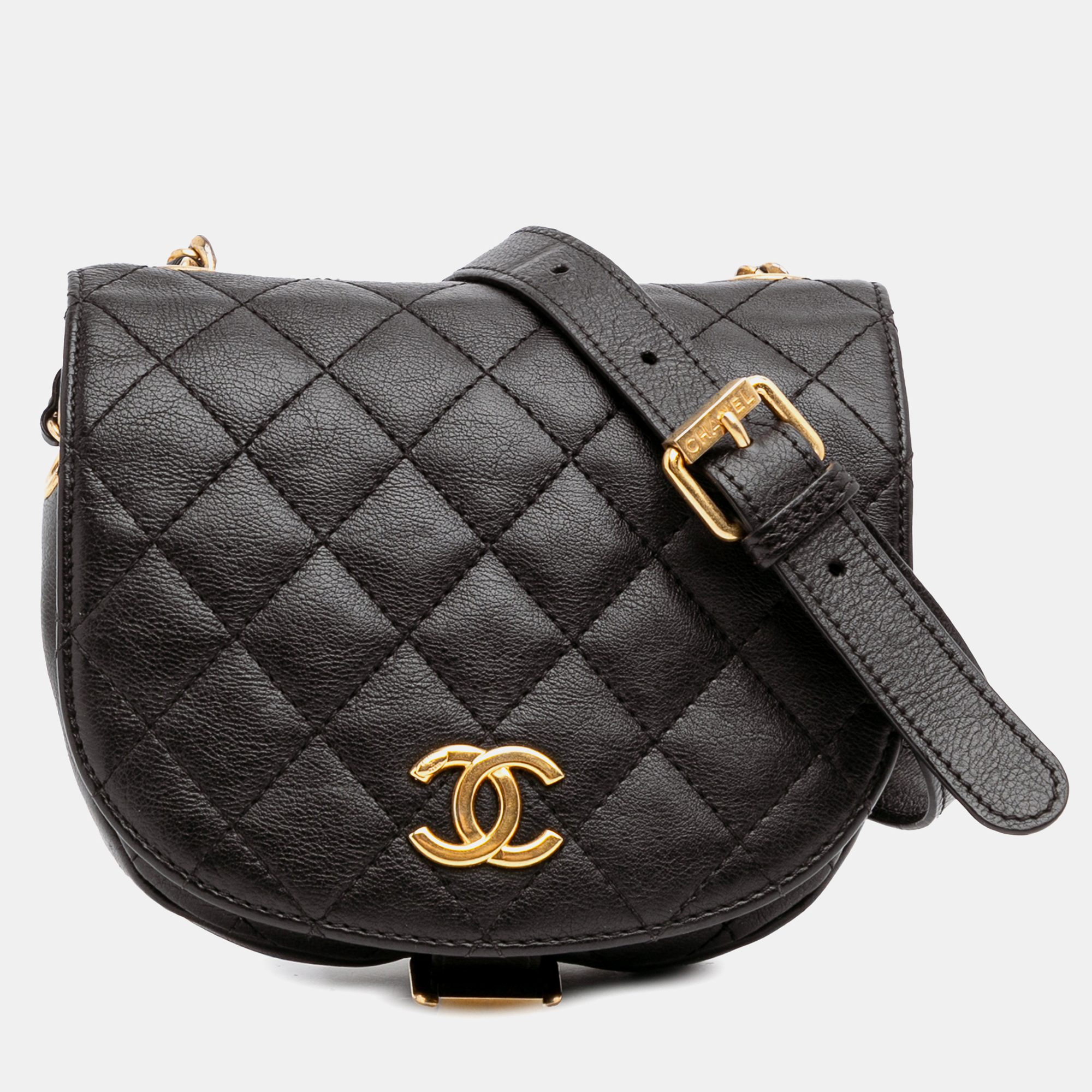 

Chanel Black Quilted Grained Calfskin Casual Trip Messenger
