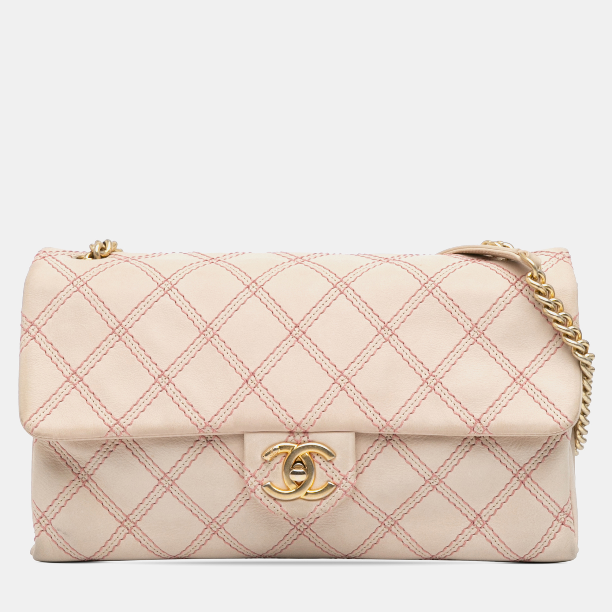 

Chanel Brown Jumbo Quilted Calfskin Triple Stitched Flap