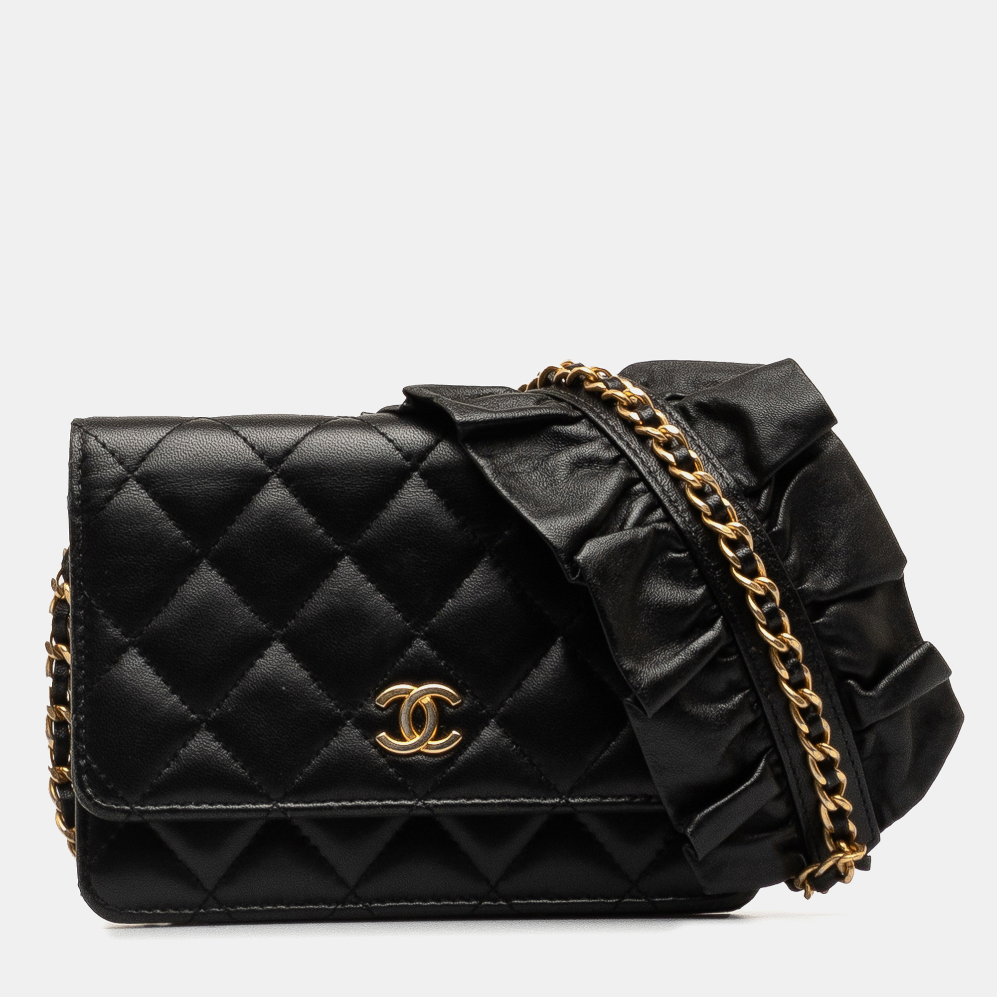 

Chanel Black Lambskin Romance Wallet On Chain