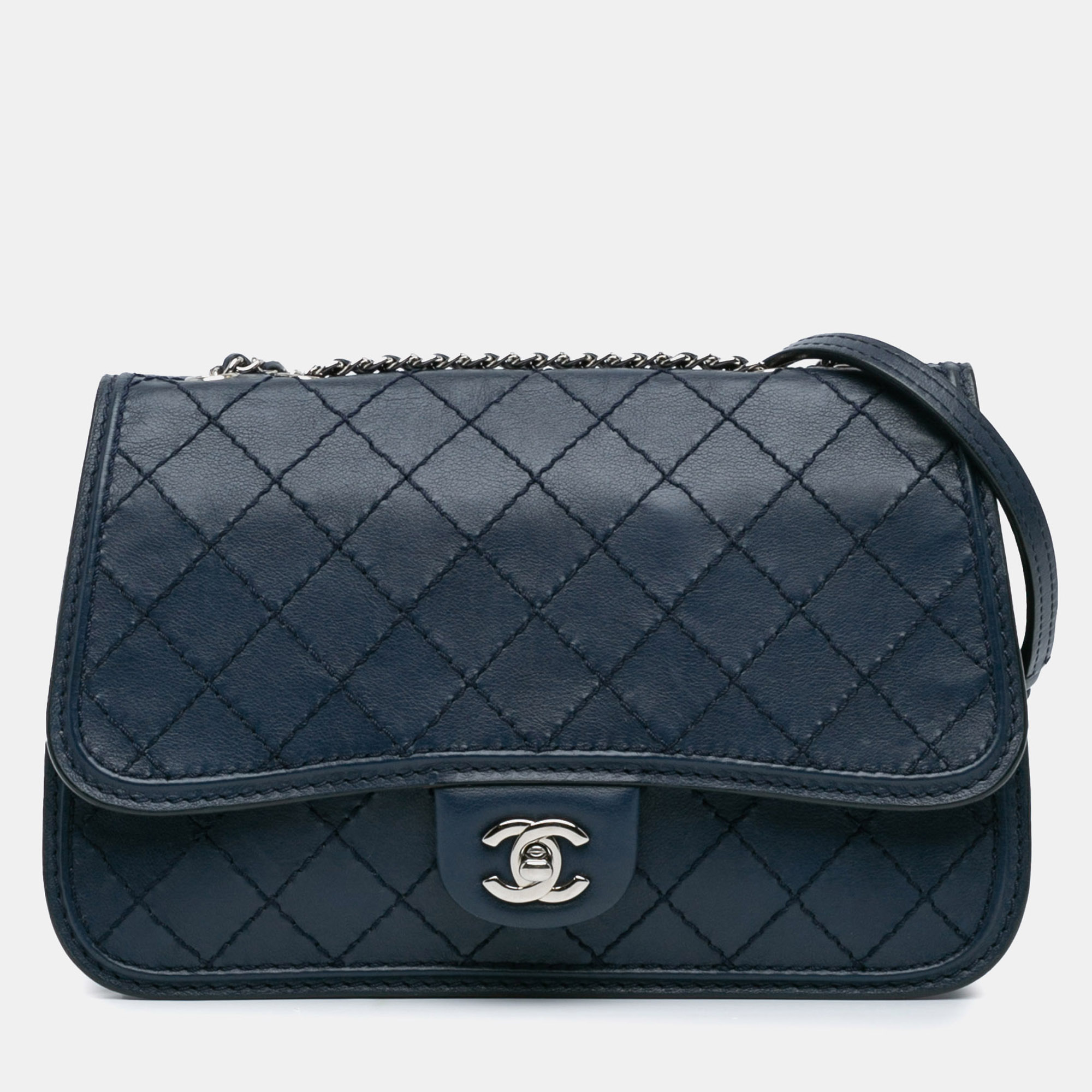 

Chanel Blue Medium Stitched Calfskin Citizen Flap