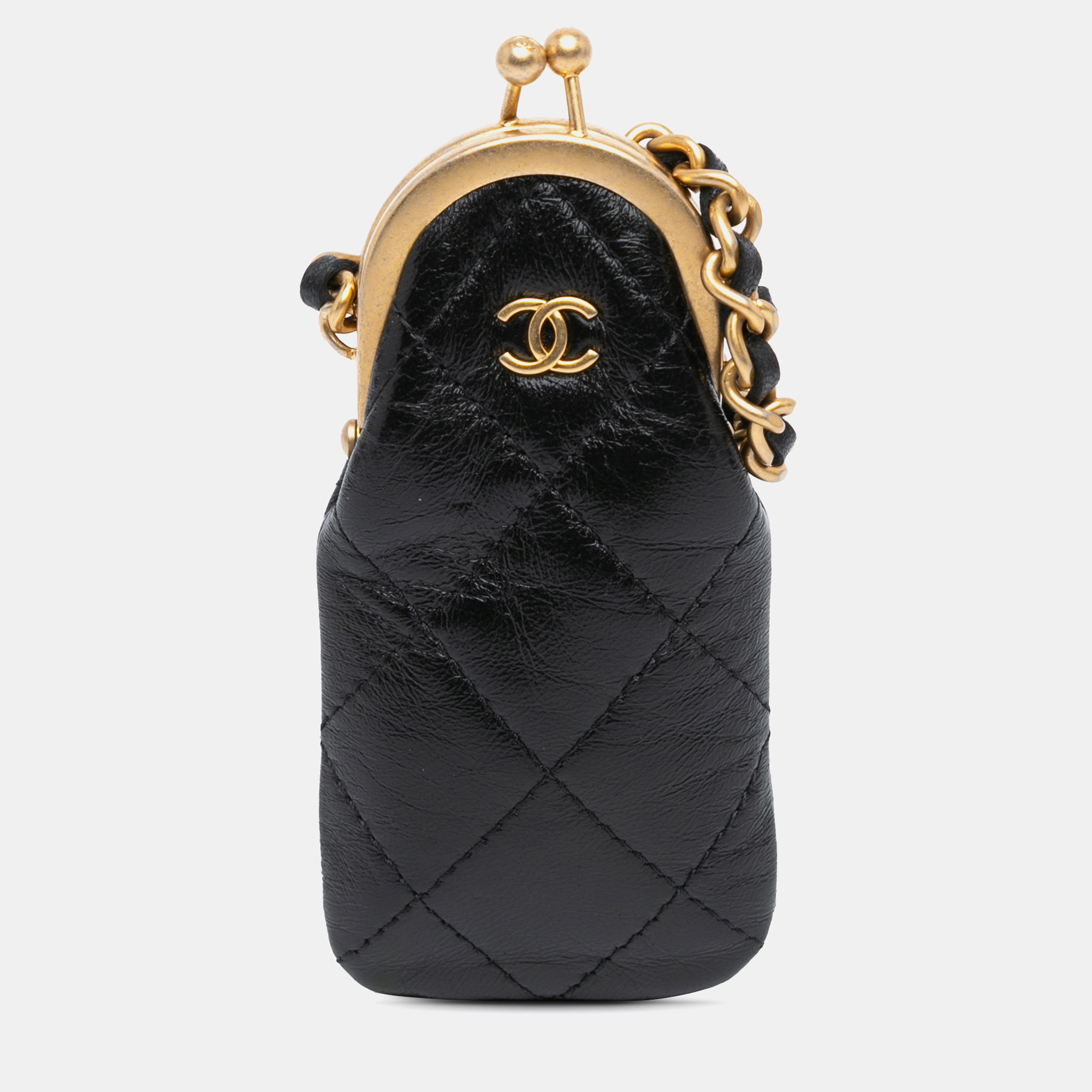 

Chanel Black CC Quilted Lambskin Lipstick Case on Chain
