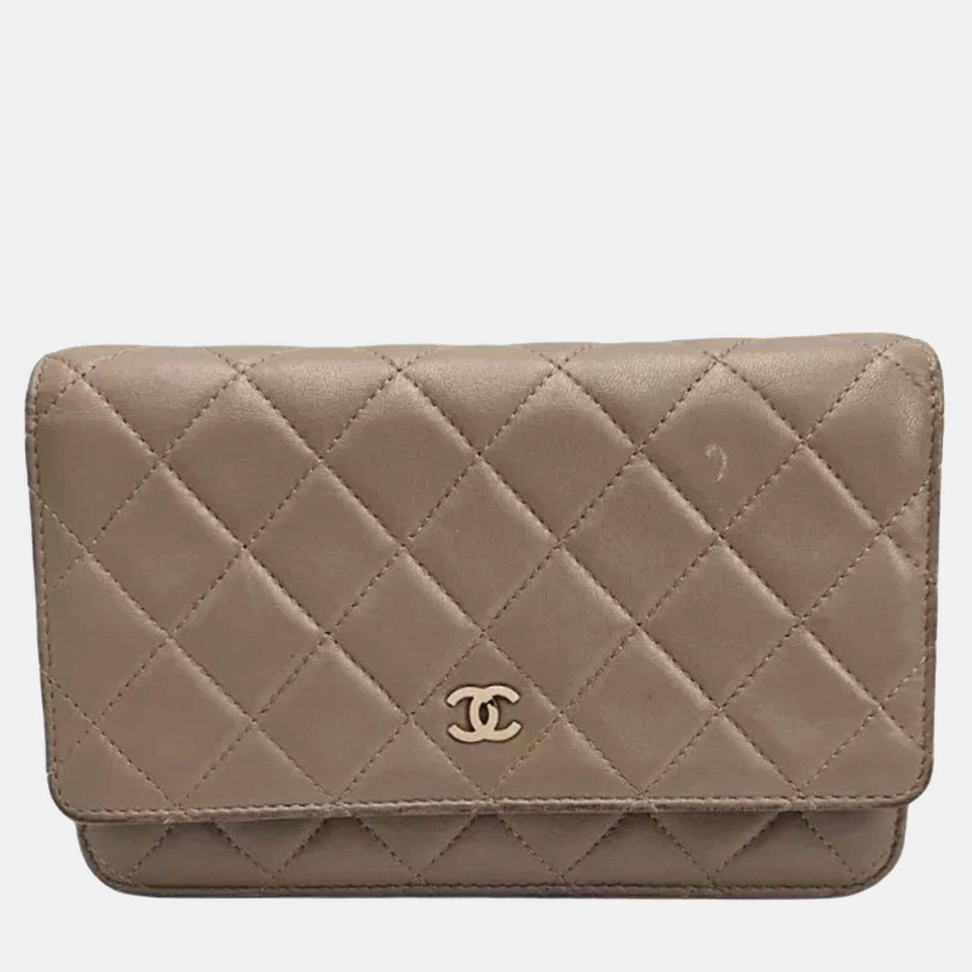 

Chanel CC Grey Quilted Leather Wallet on Chain