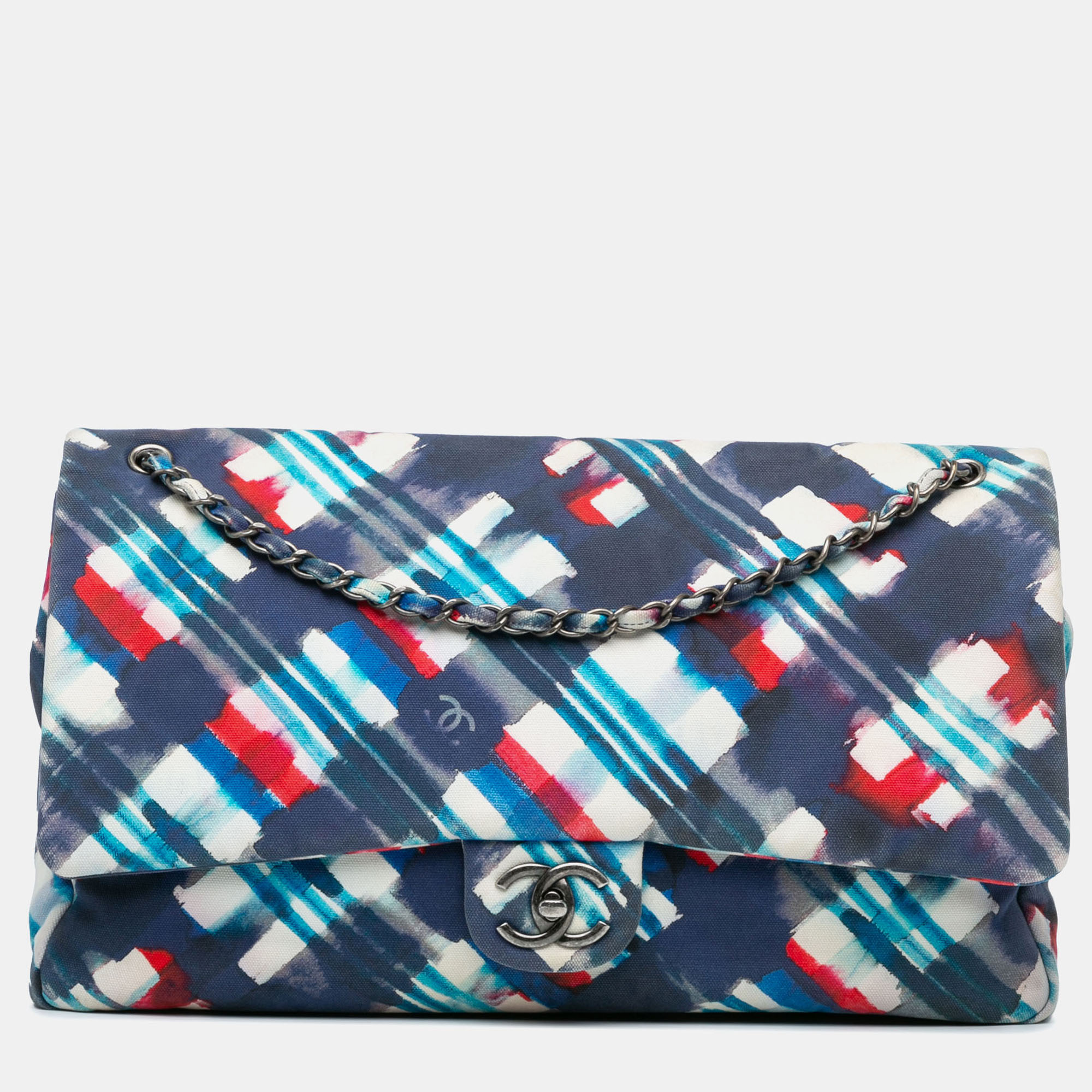 

Chanel Blue  Printed Canvas Airline Single Flap Bag