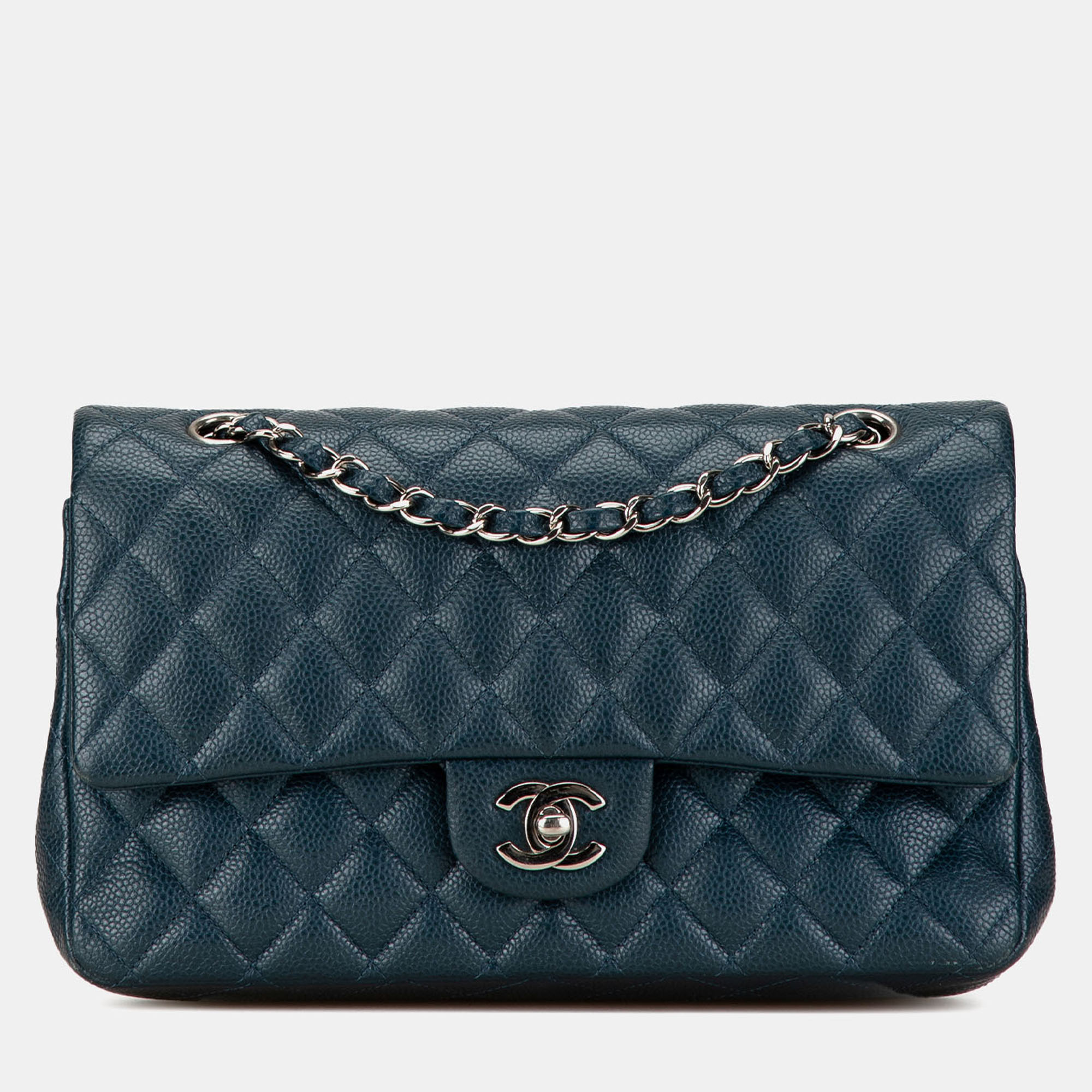 

Chanel Blue Medium Classic Caviar Double Flap Bag