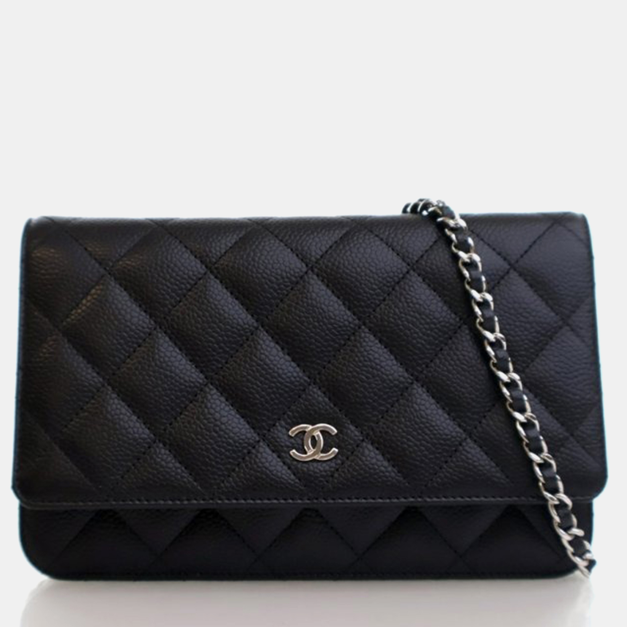 

Chanel Classic Black Caviar Leather Wallet On Chain