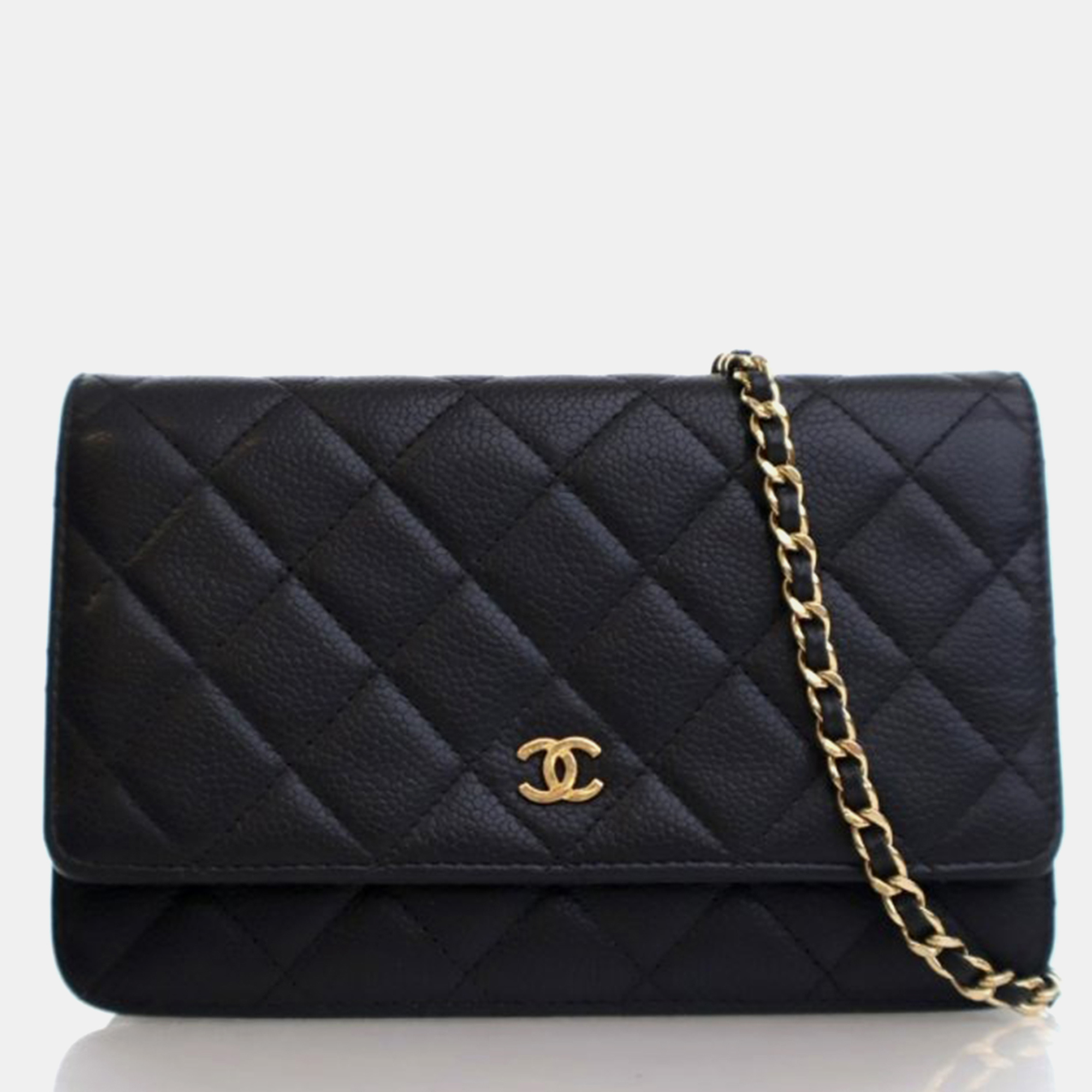 

Chanel Classic Black Caviar Leather Wallet On Chain