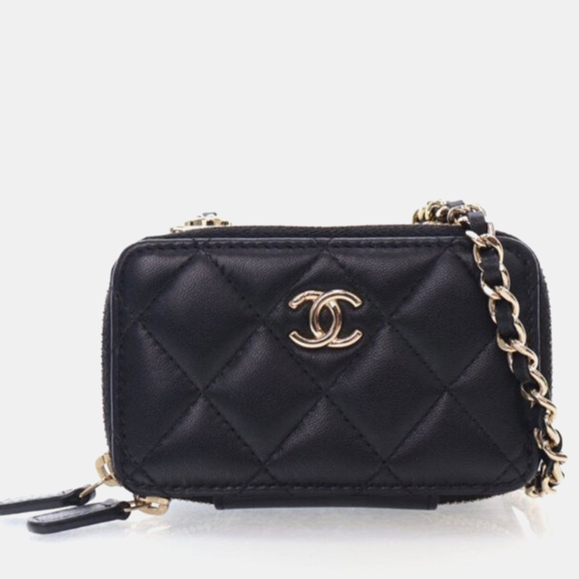 

Chanel Trendy CC Mini Black Lambskin Cardholder Shoulder Bag