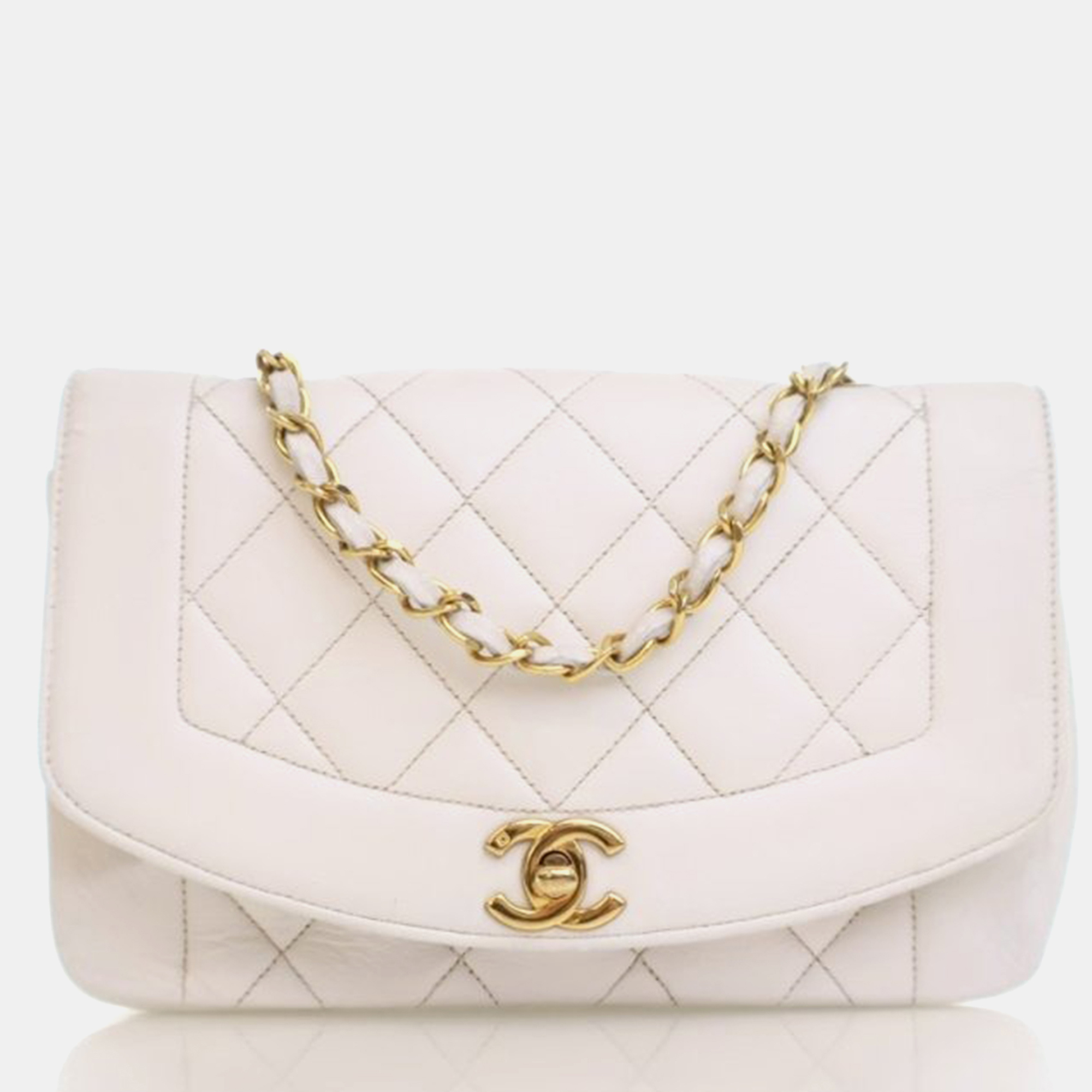 

Chanel Diana Small White Lambskin Flap Bag
