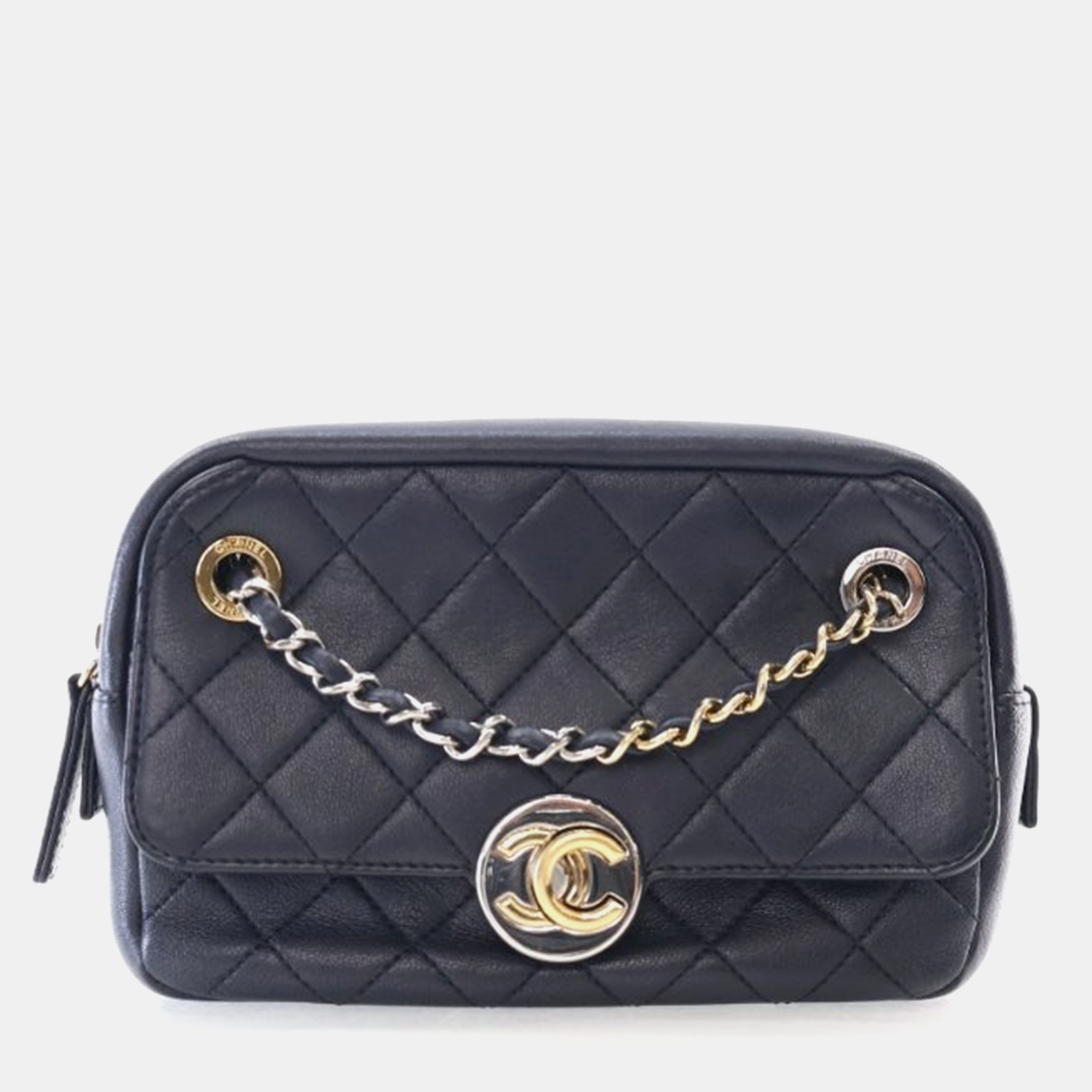 

Chanel CC Camera Navy Blue Lambskin Shoulder Bag