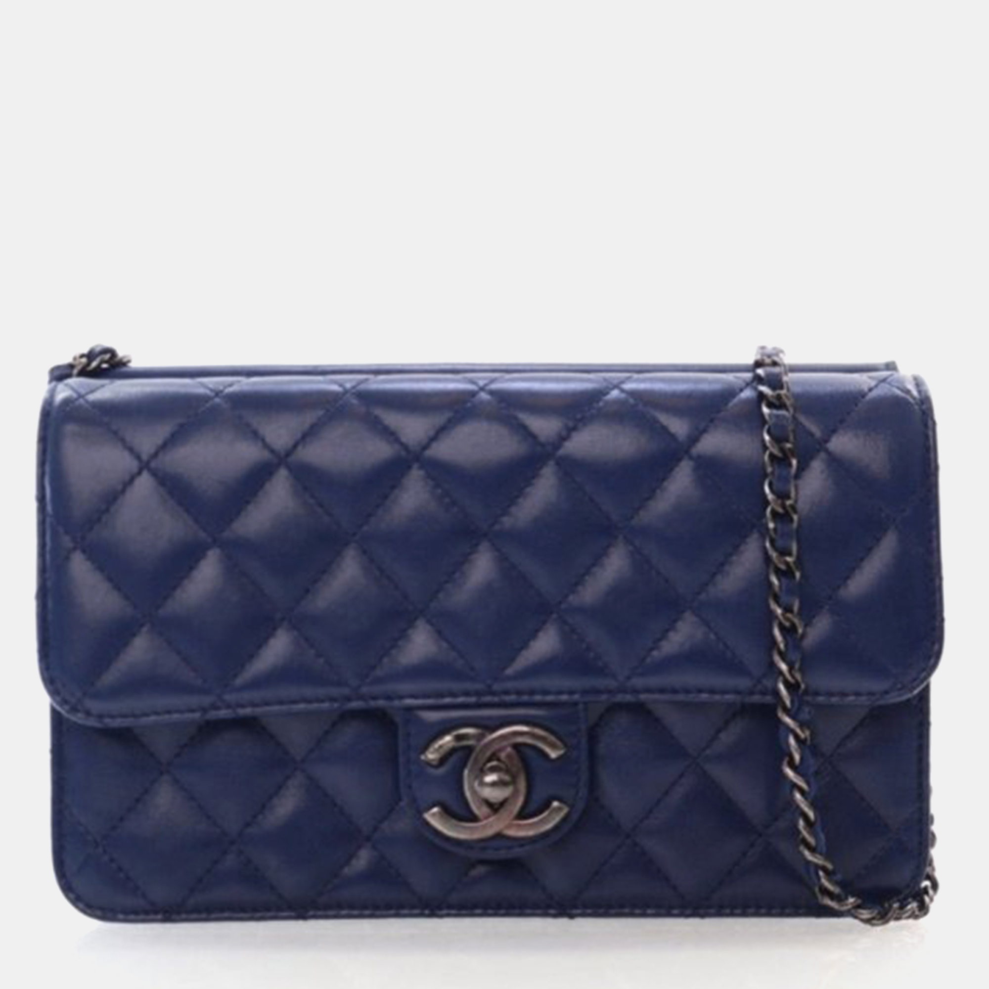 

Chanel Crossing Times Navy Blue Lambskin Flap Bag