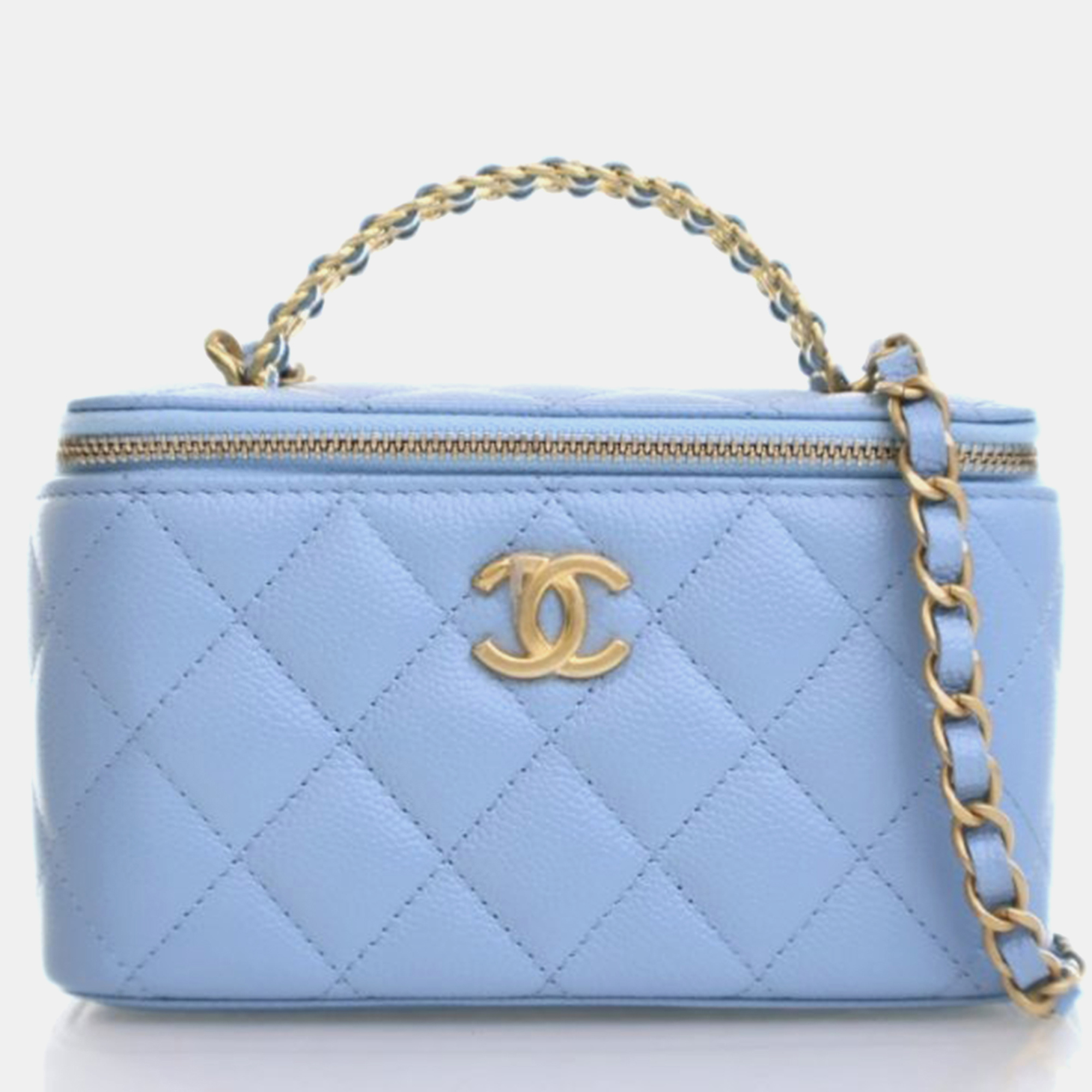 

Chanel Small Blue Caviar Vanity Top Handle