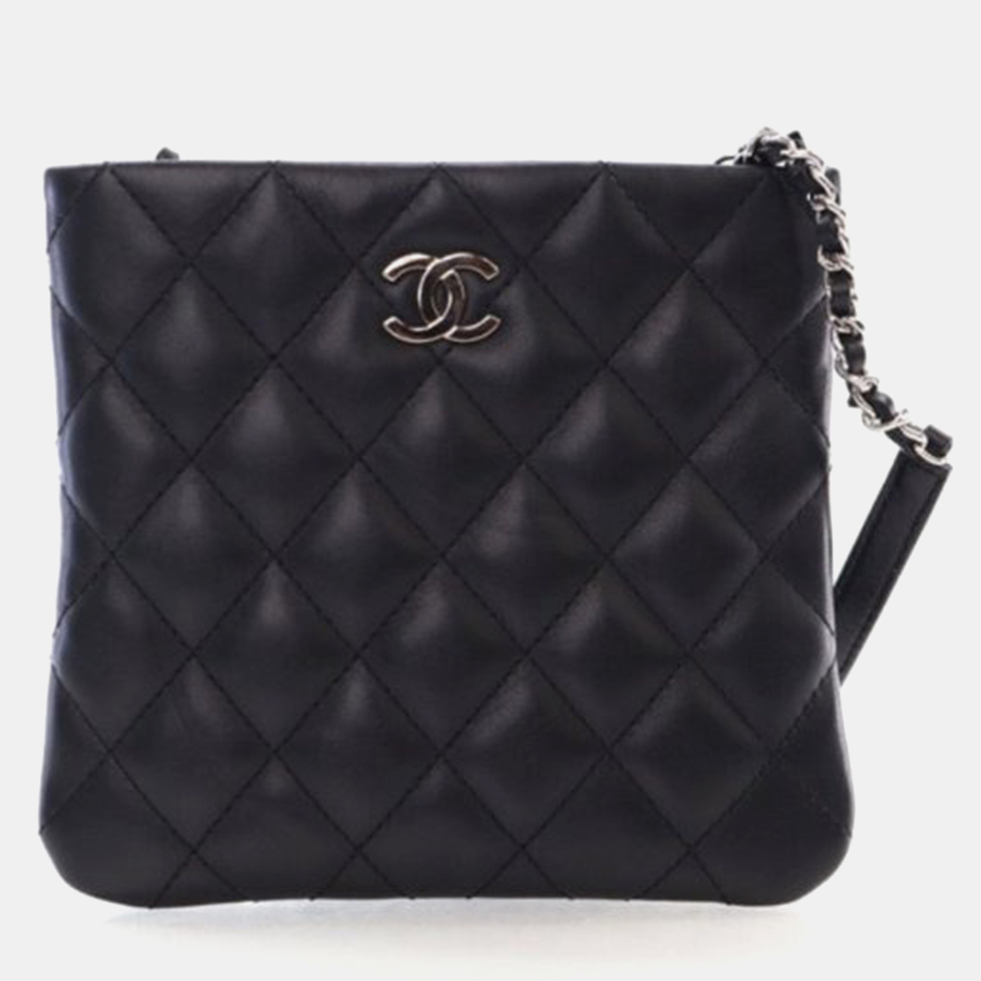 

Chanel Black Lambskin Crossbody Bag