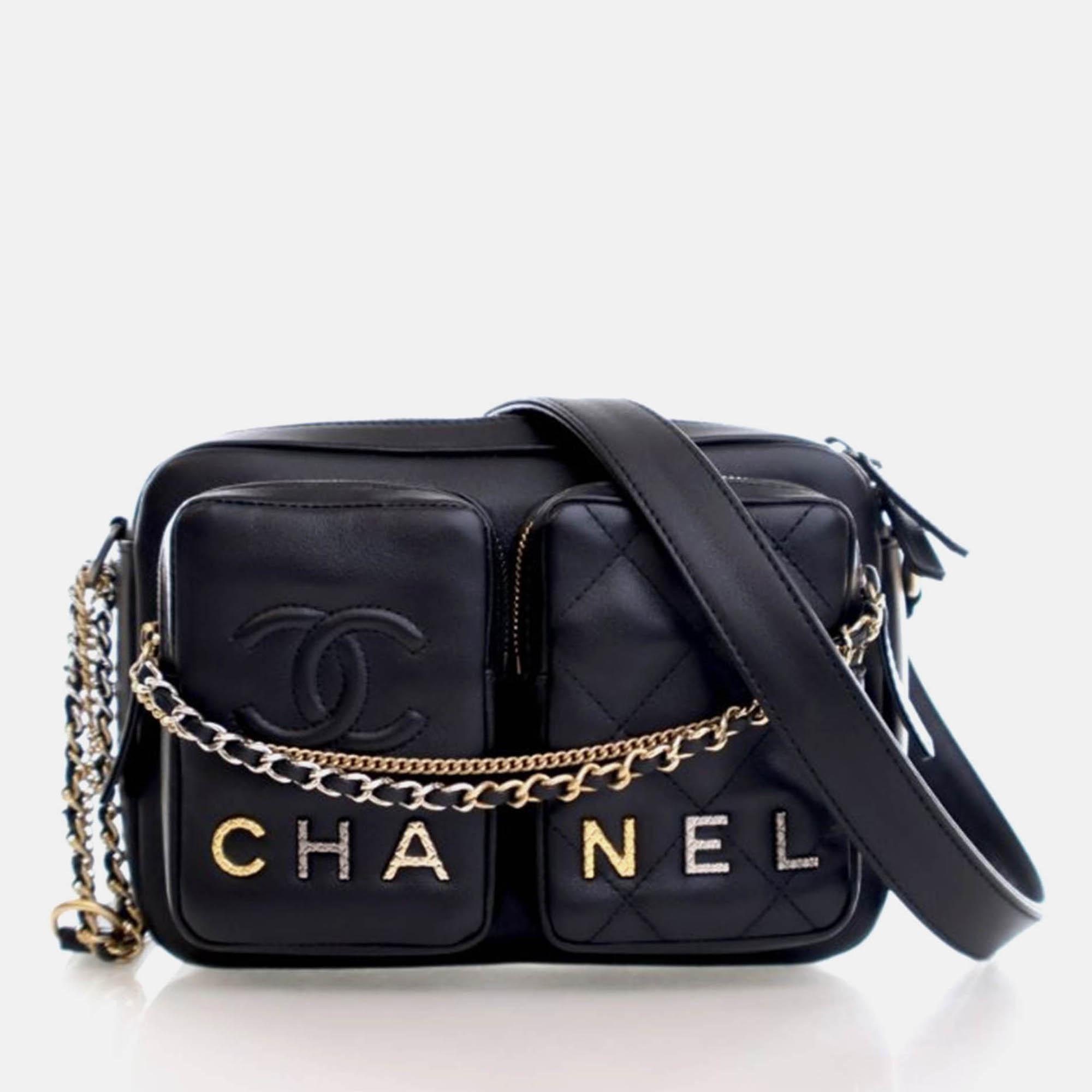 

Chanel Camera Case Small Black Calfskin Shoulder Bag