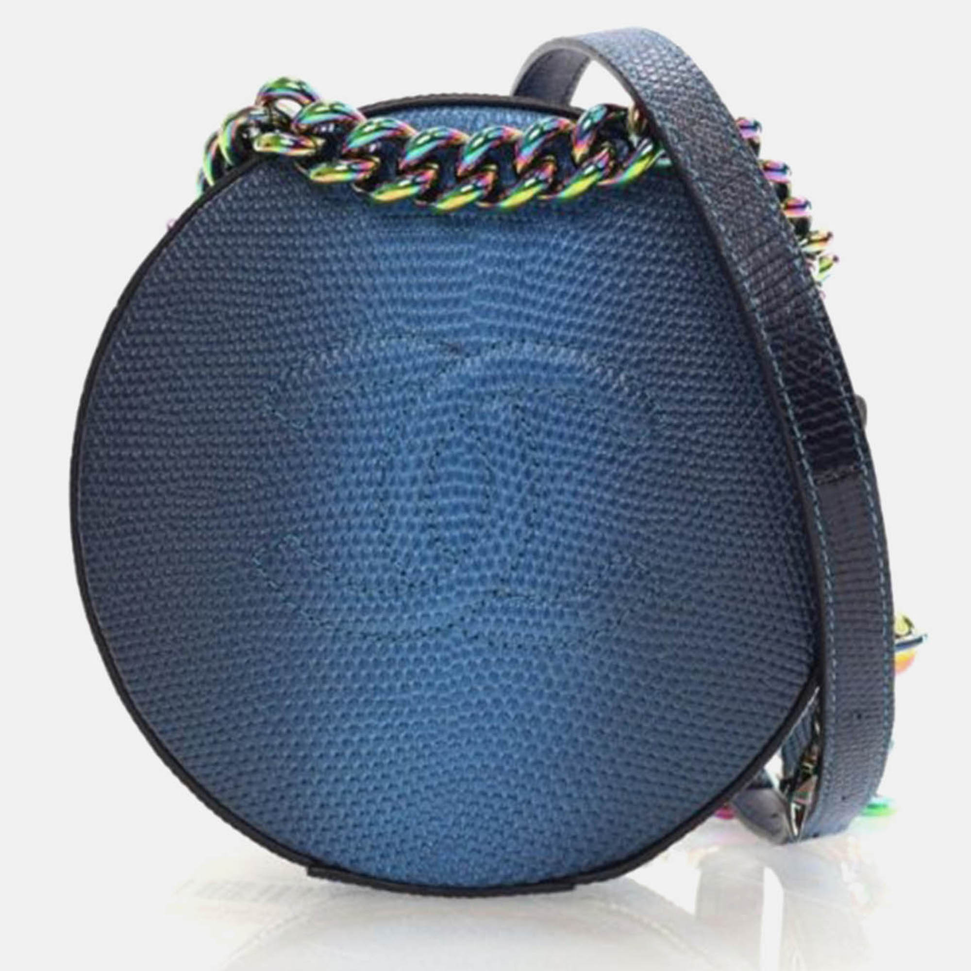 

Chanel Round As Earth Blue Lizard Crossbody Bag