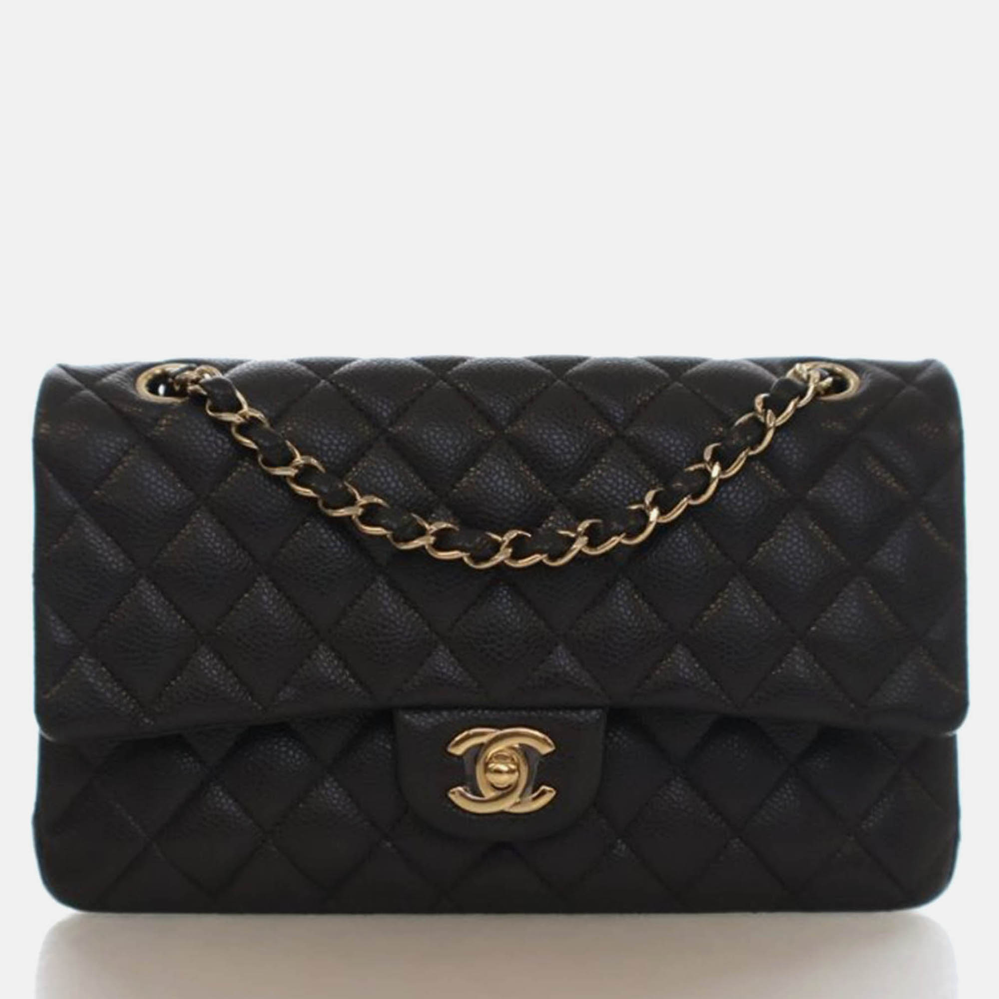 

Chanel Classic Double Flap Medium Grey Caviar Leather Shoulder Bag