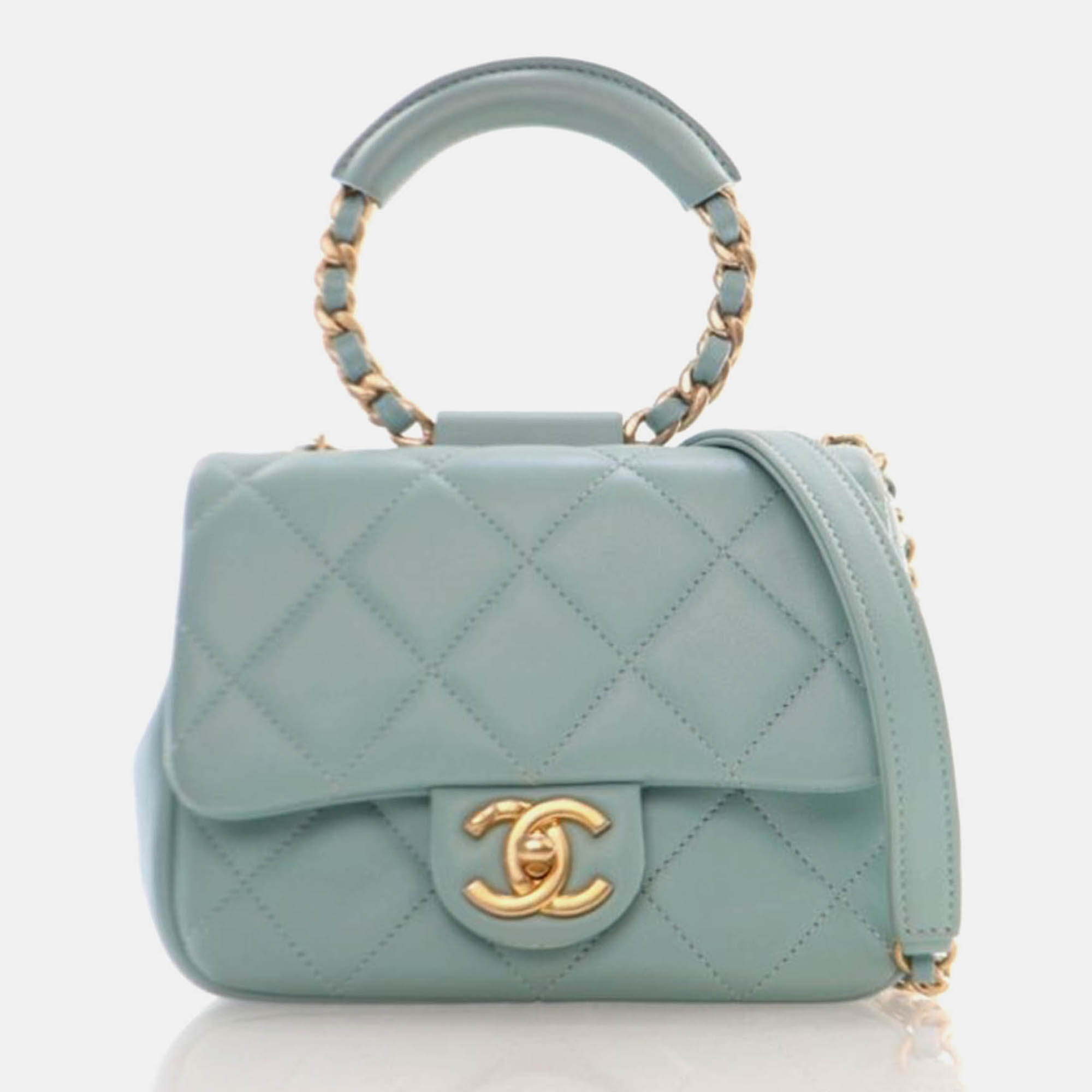 

Chanel Mini Blue Lambskin In The Loop Flap Bag