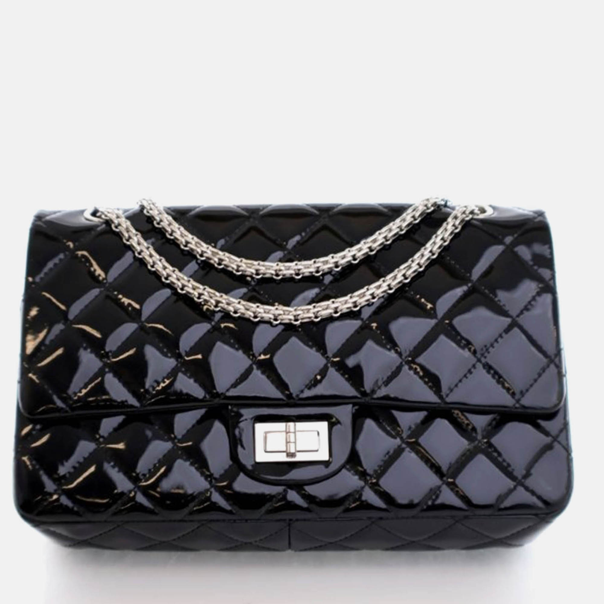 

Chanel Reissue 227 Black Patent Leather Shoulder Bag