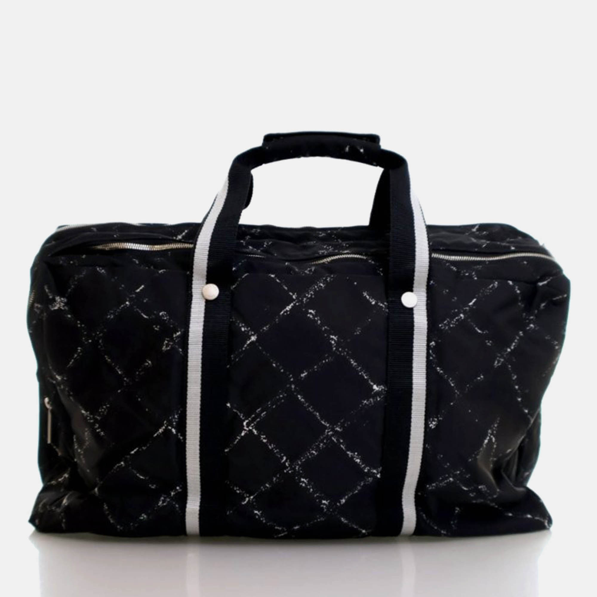 

Chanel Travel Ligne Black Nylon Duffle Bag