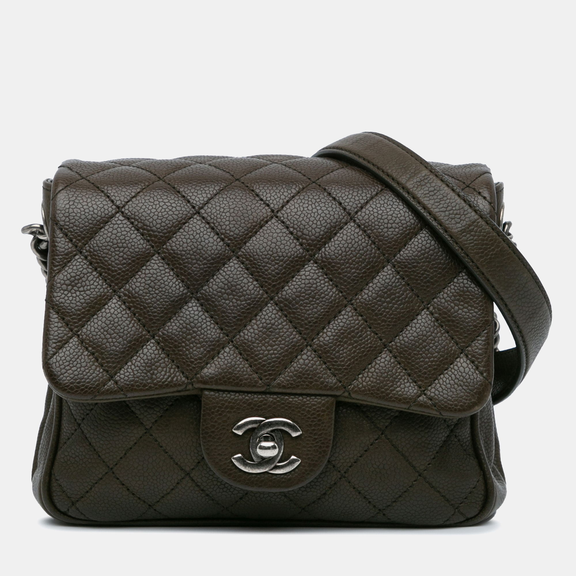 

Chanel Brown CC Quilted Caviar Crossbody