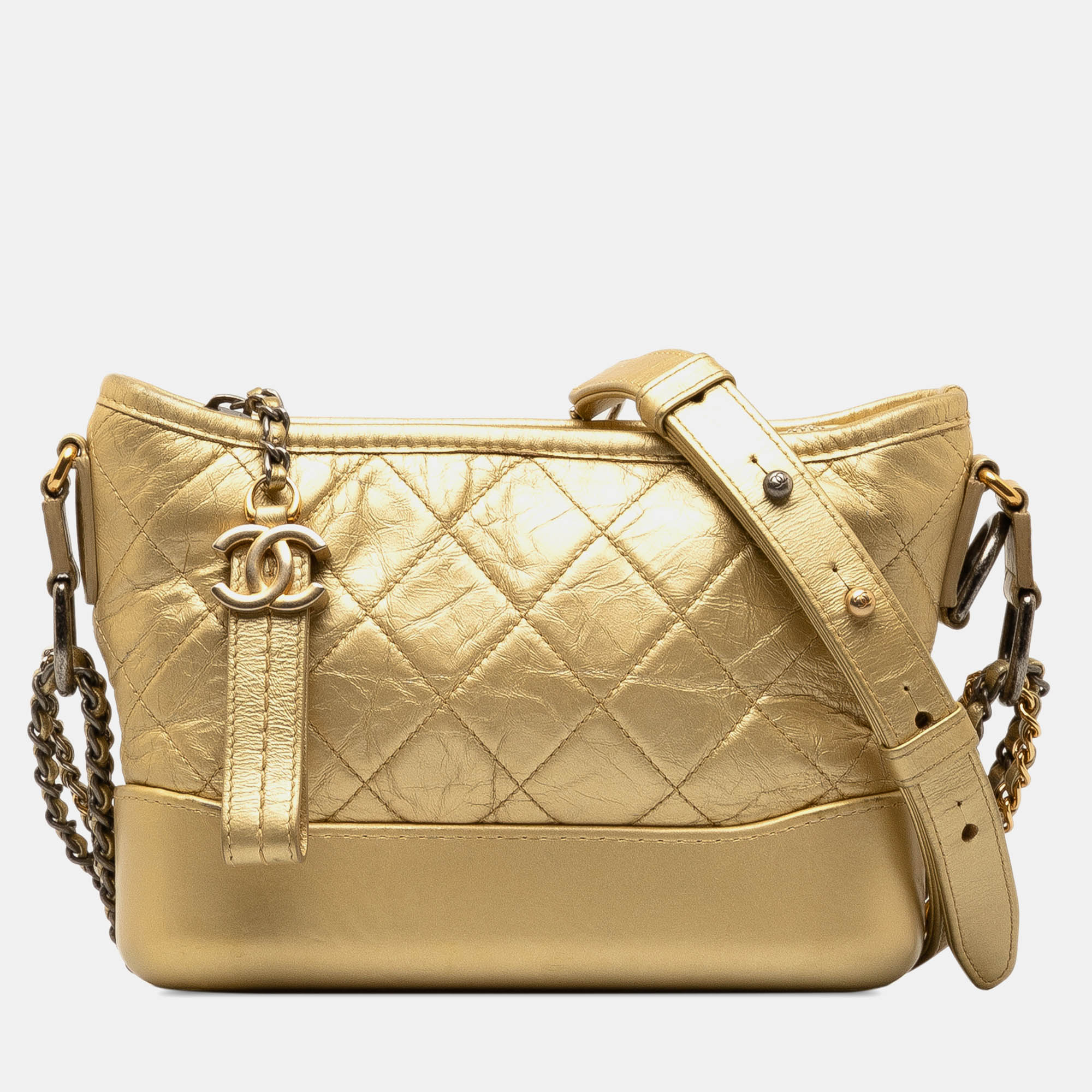 

Chanel Gold Small Metallic Lambskin Gabrielle Crossbody