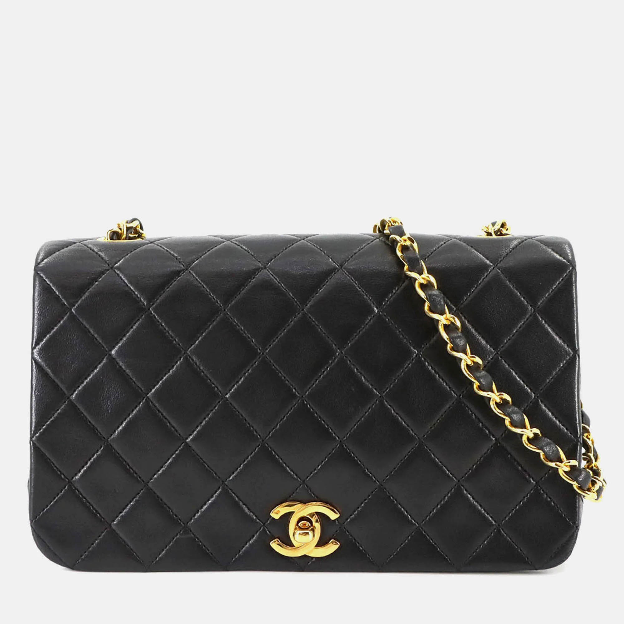 

Chanel Turnlock Black Leather Chain Shoulder Bag