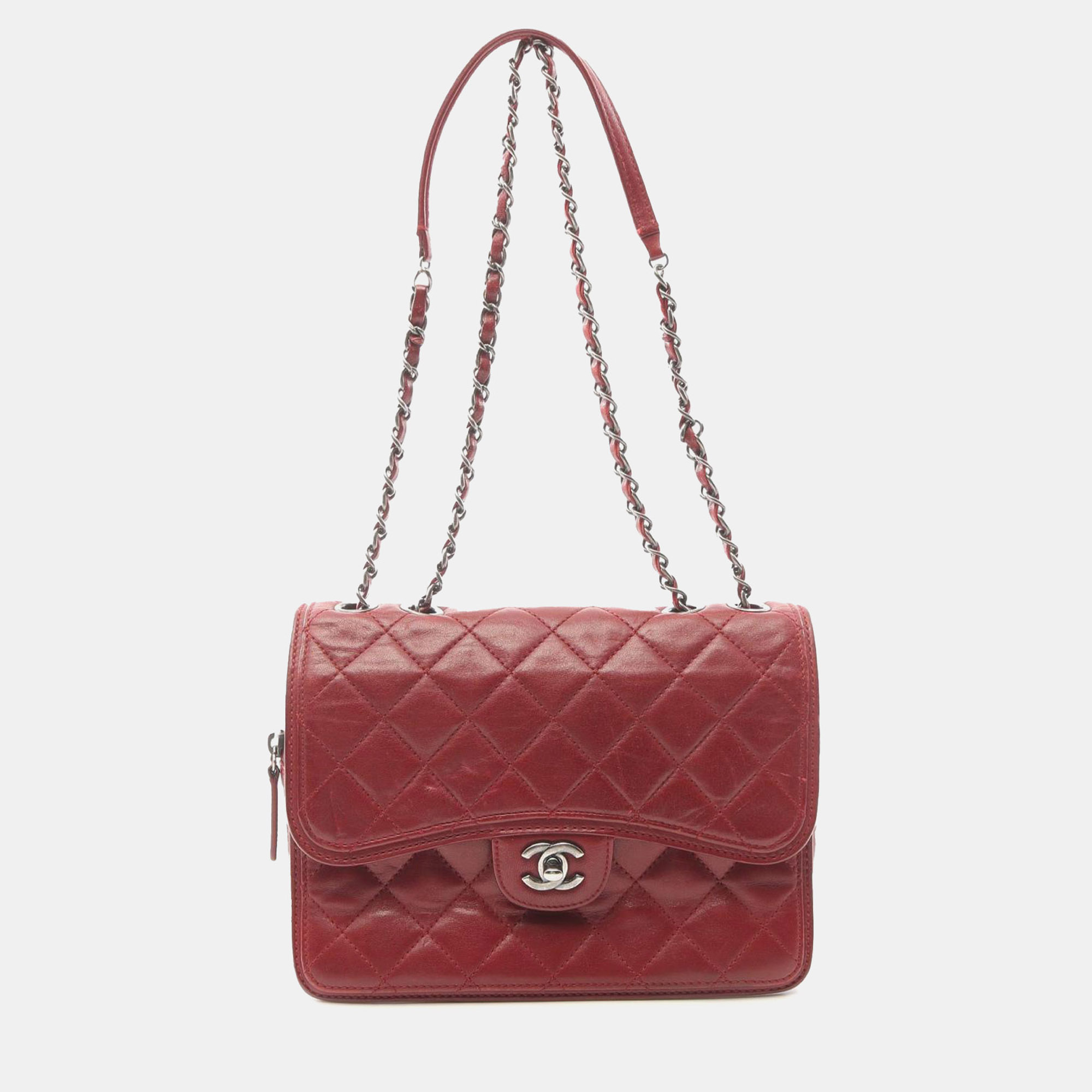 

Chanel Red Medium Quilted Lambskin Citizen Zip Flap