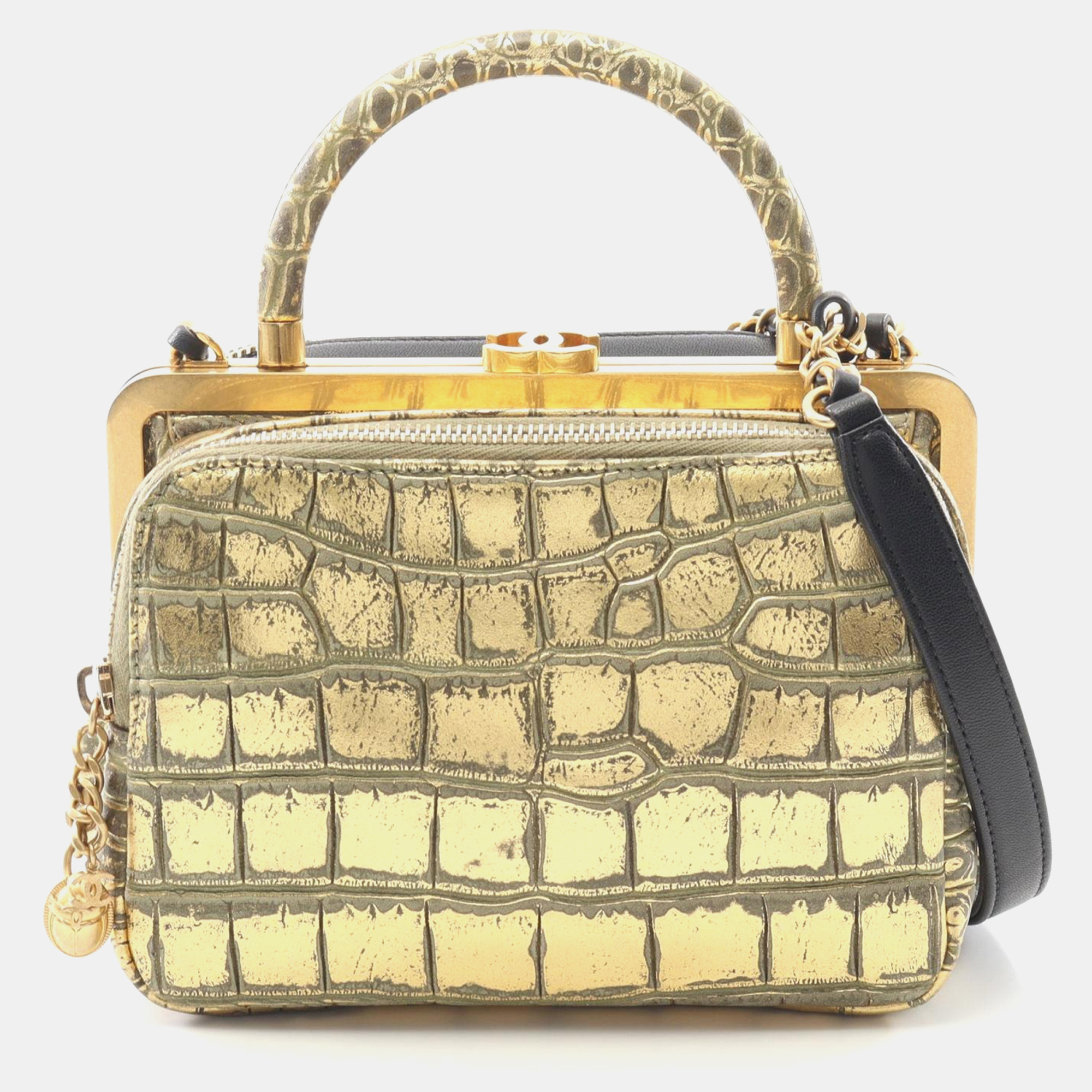 

Chanel Coco Mark Chain Shoulder Handbag Leather Black Ghwcc, Multicolor