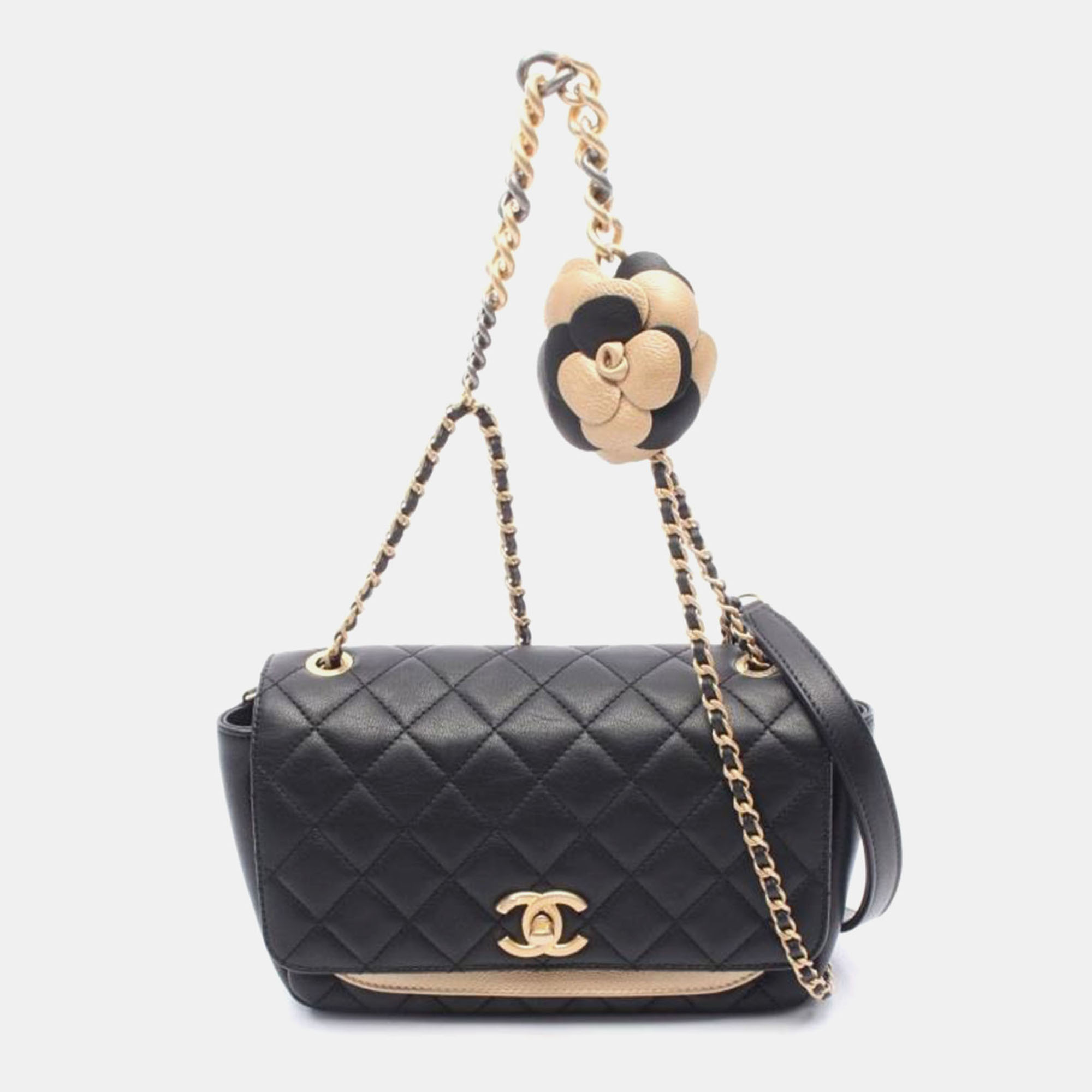 

Chanel Mini Matelasse Camellia, Black