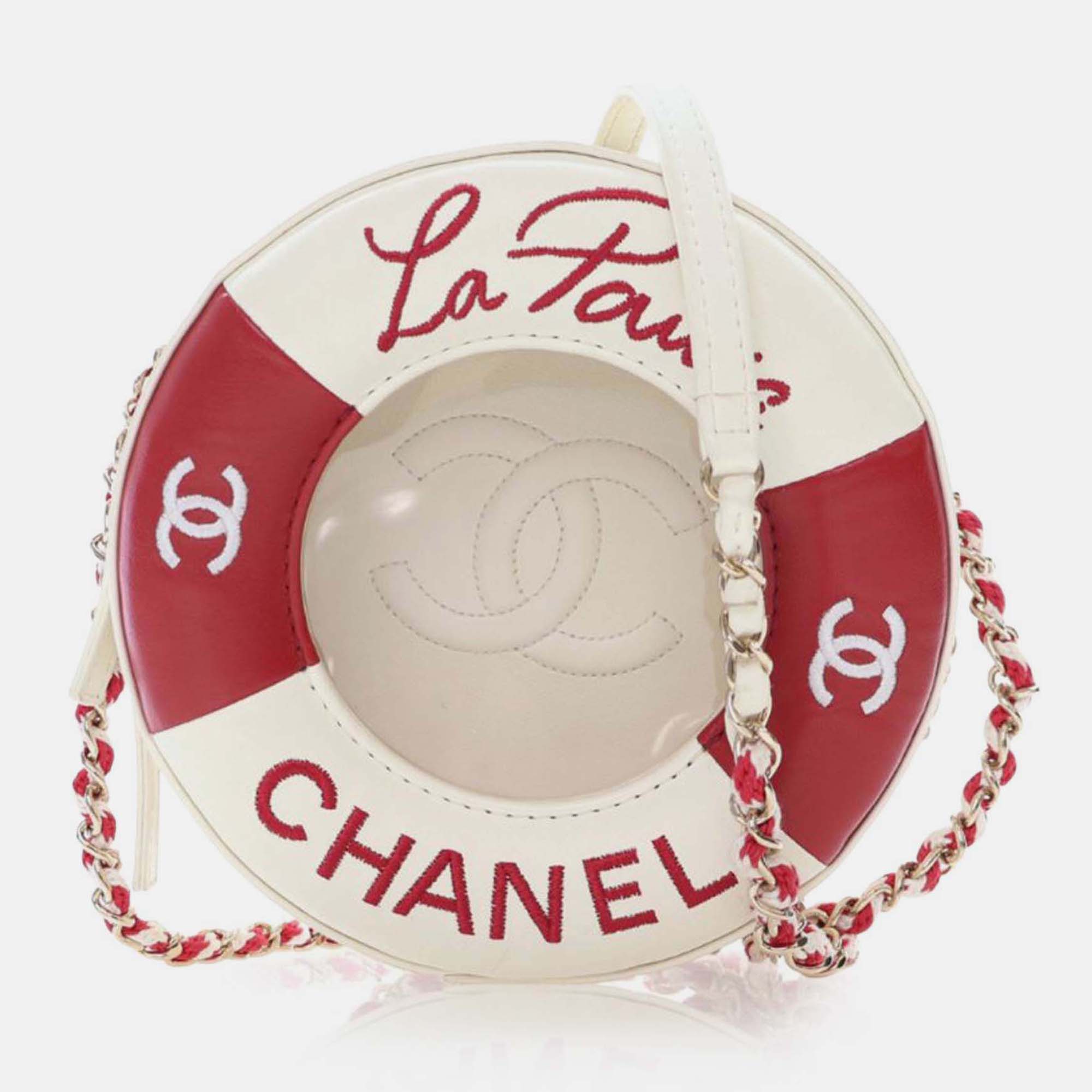 

Chanel Red Lambskin Coco Lifesaver Round Crossbody