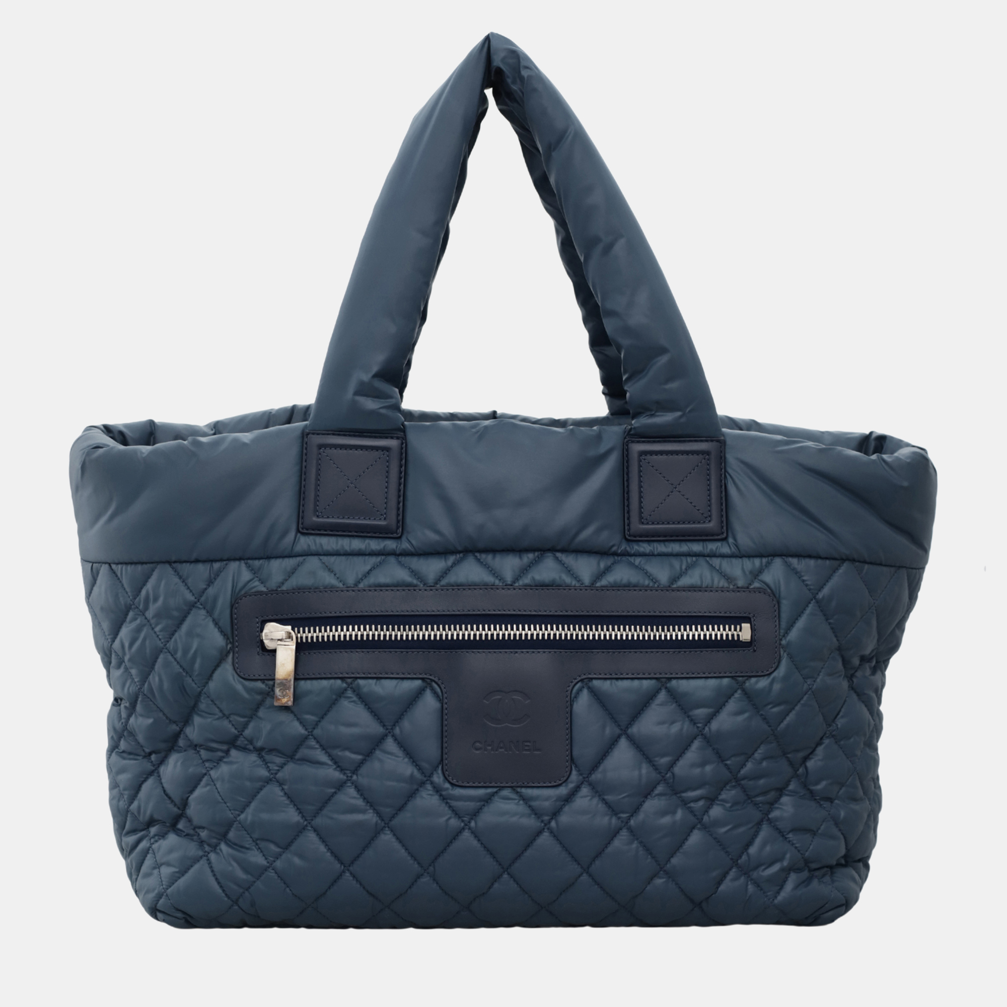 Pre-owned Chanel Nylon Coco Cocoon Handbag In Blue