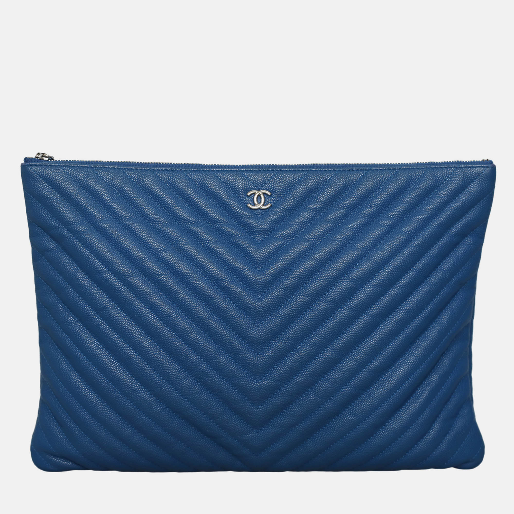 

Chanel Chevron O Case Pouch, Blue