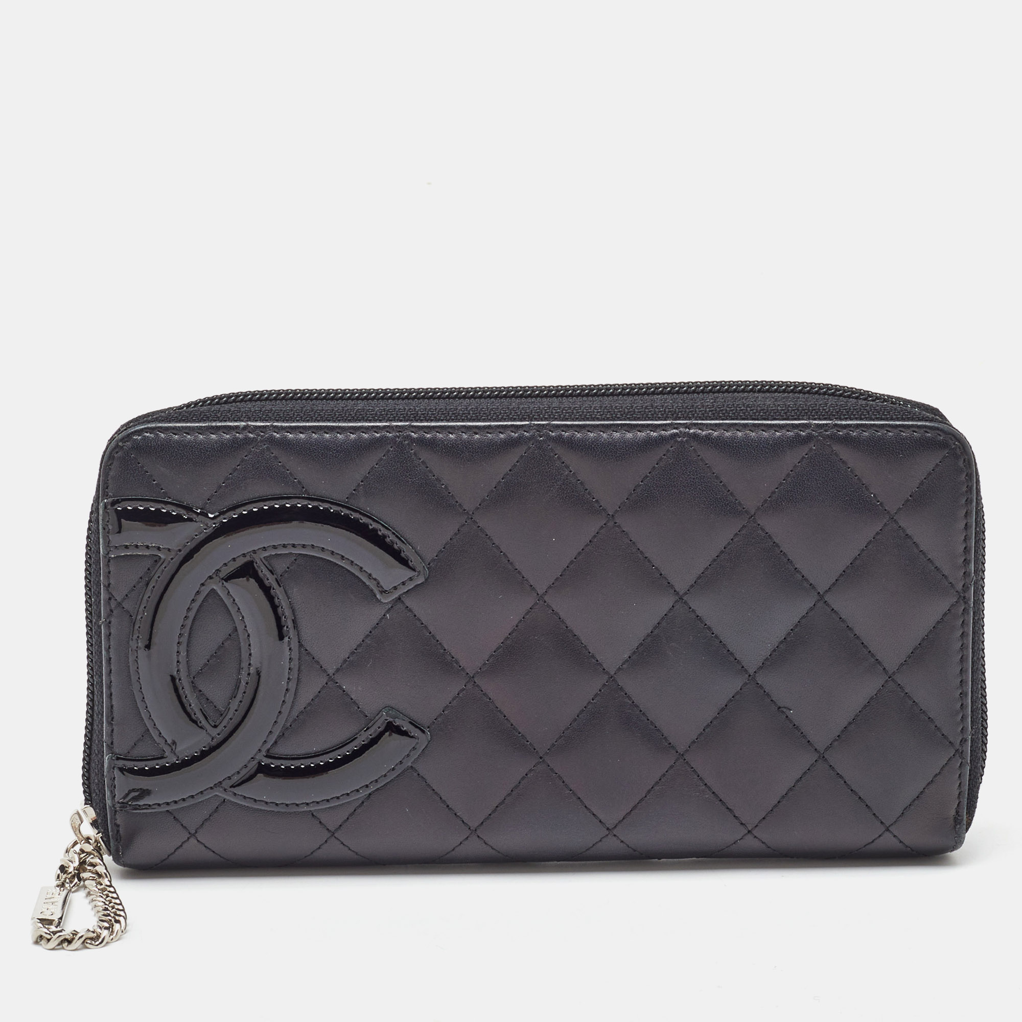 

Chanel Black Quilted Leather CC Cambon Ligne Zip Around Organizer Wallet