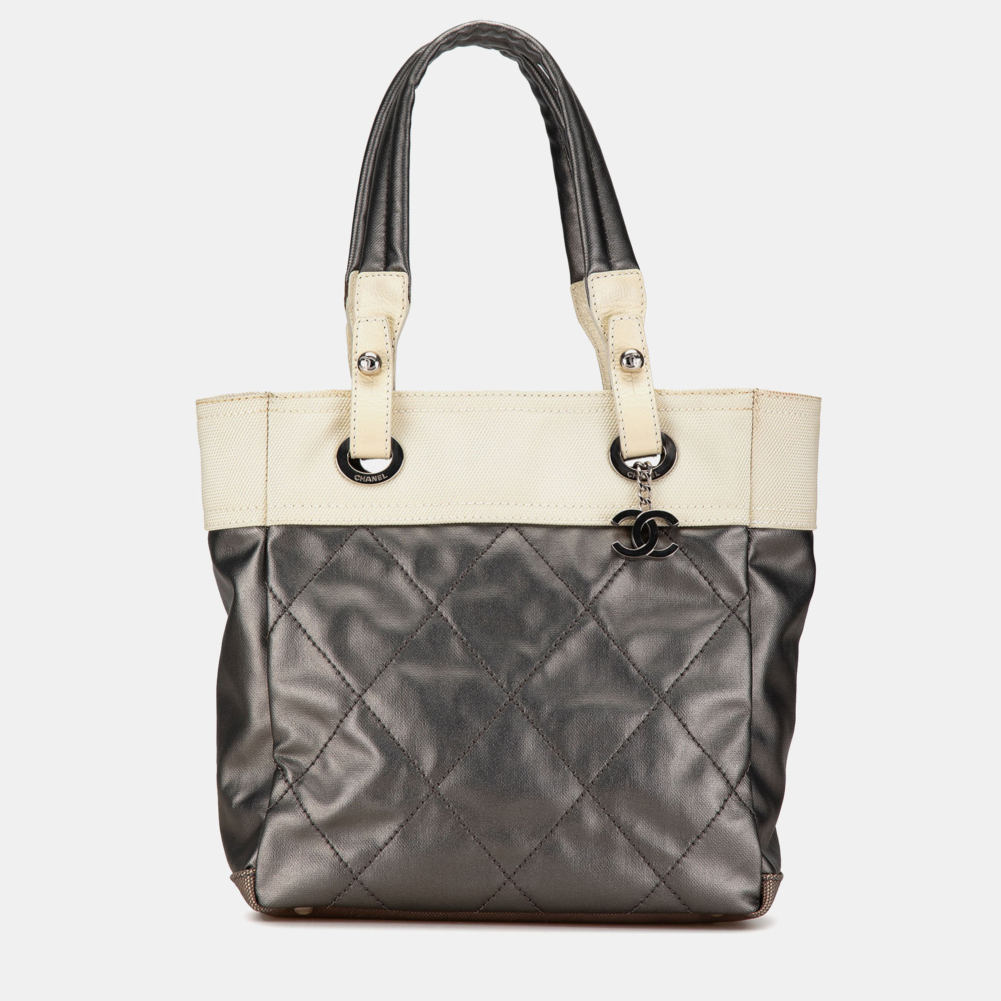 

Chanel Grey/White Small Bicolor Paris-Biarritz Tote